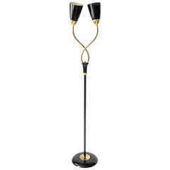 1950s Gerald Thurston Twin Gooseneck / Head Floor Lamp, USA
