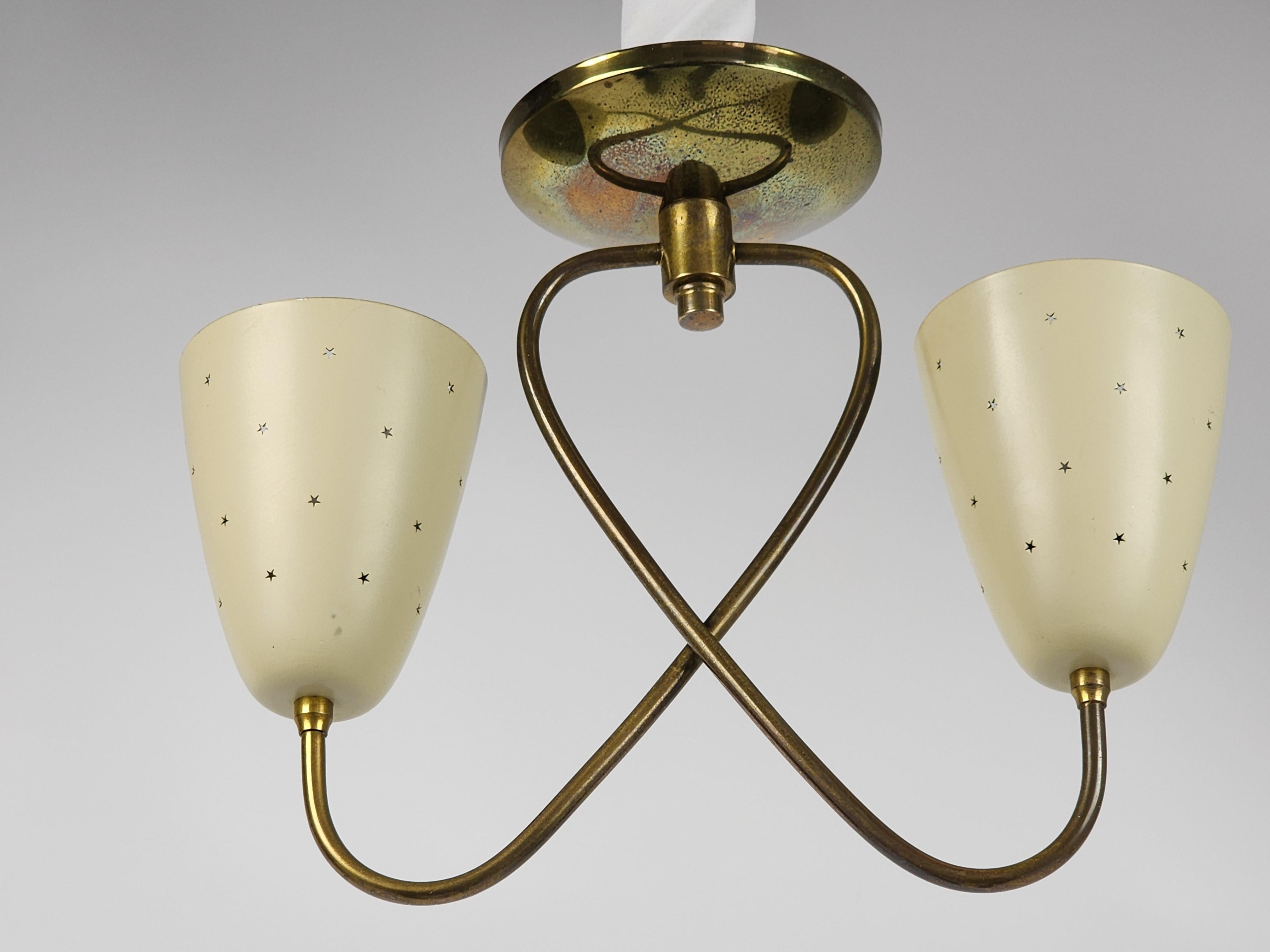 Mid-20th Century 1950s Gerald Thurston Twin Shade Pendant for Lightolier, USA