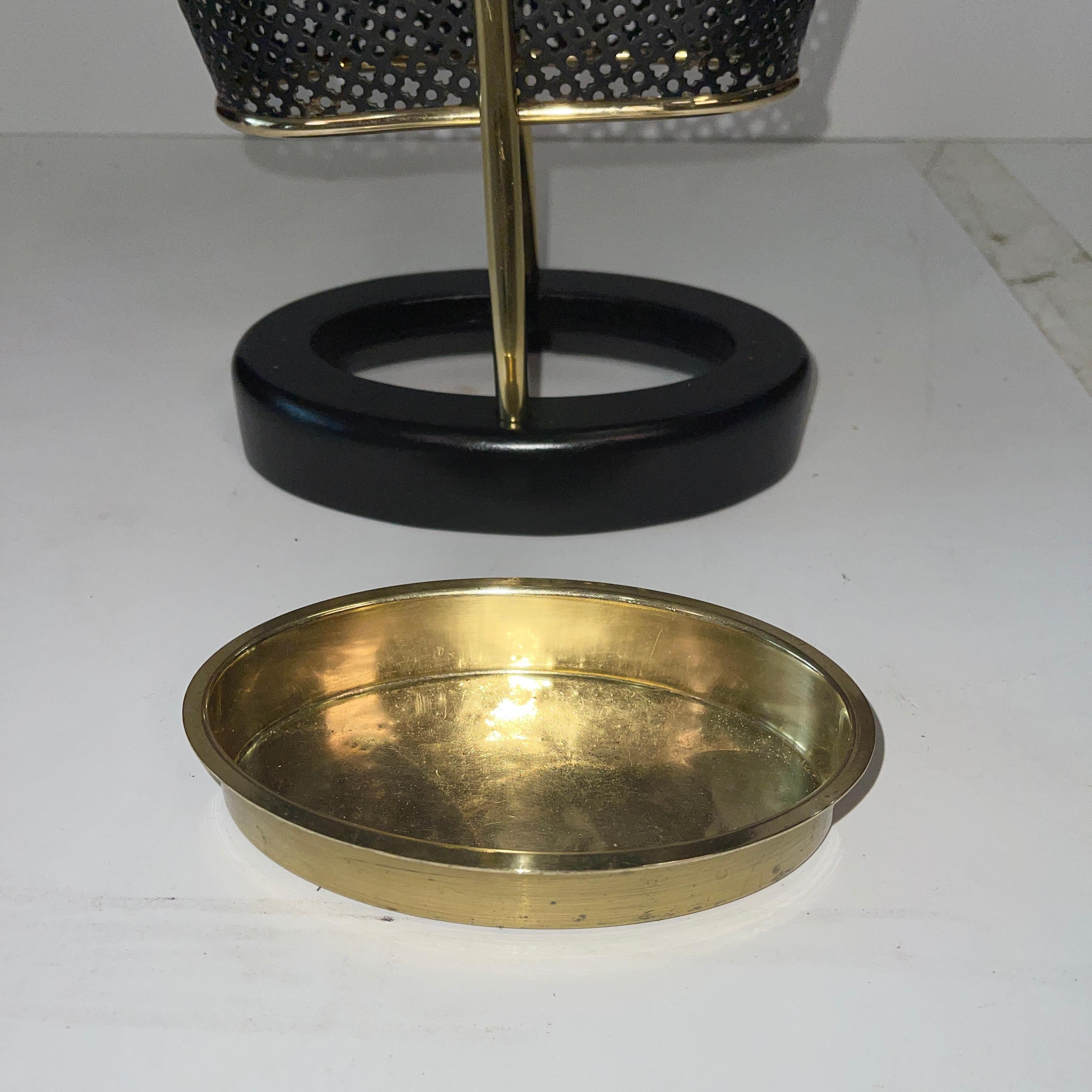 1950's German Brass and Perforated Metal Umbrella Stand For Sale 6