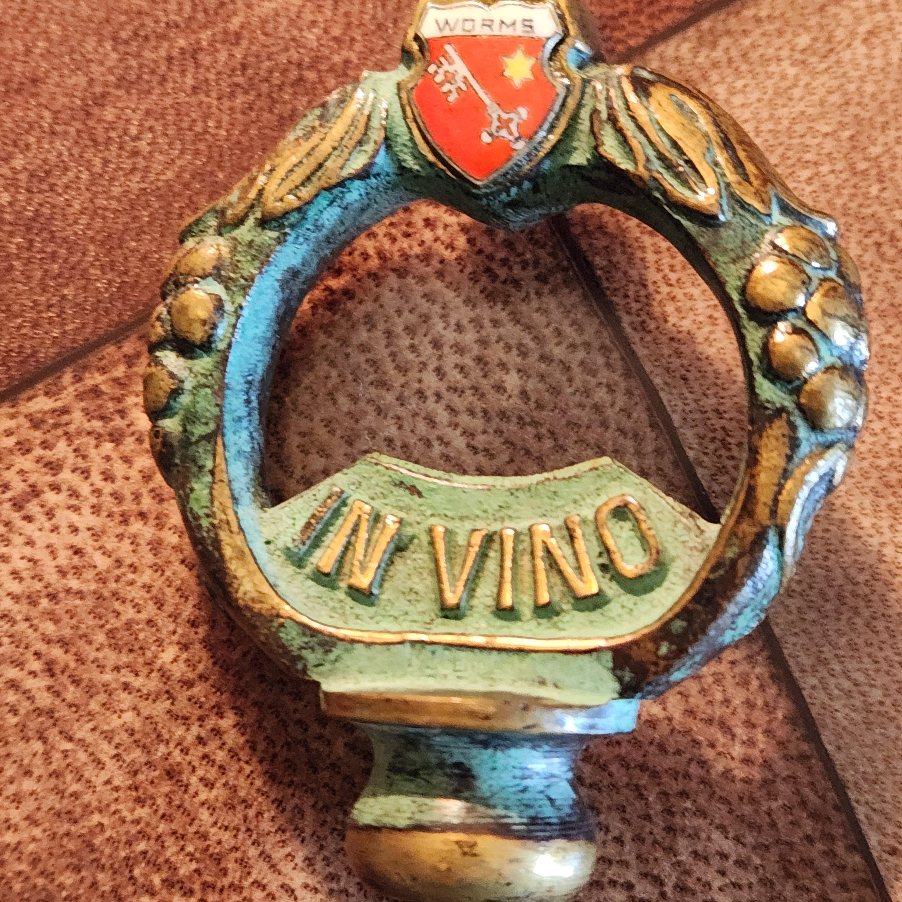 1950s German Bronze Key Corkscrew Wine Bottle Opener Worms For Sale 1