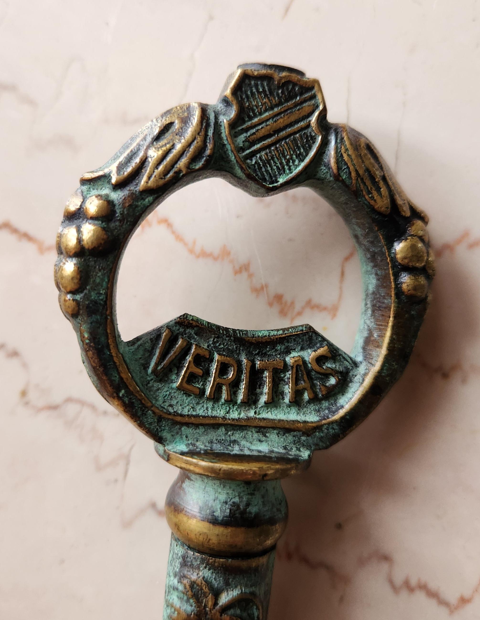 1950s German Bronze Key Corkscrew Wine Bottle Opener Worms For Sale 3