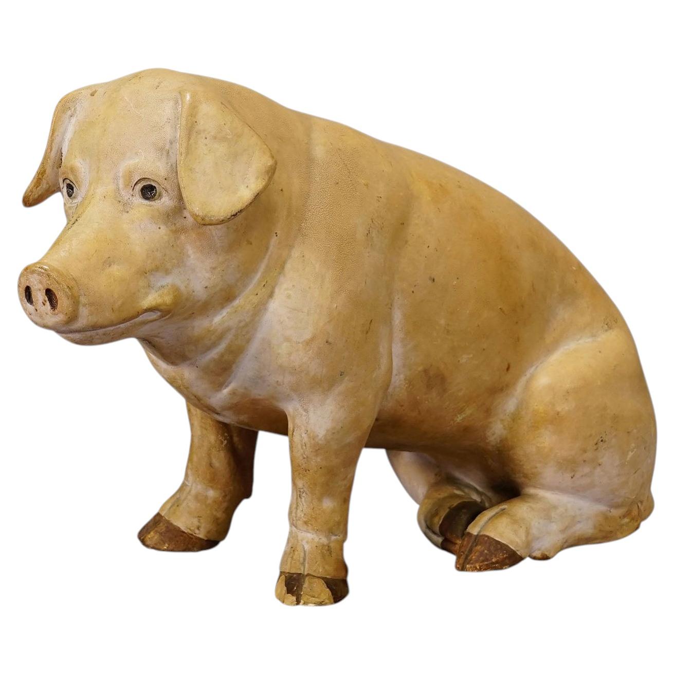 1950s German Butchery Pig Window Decoration