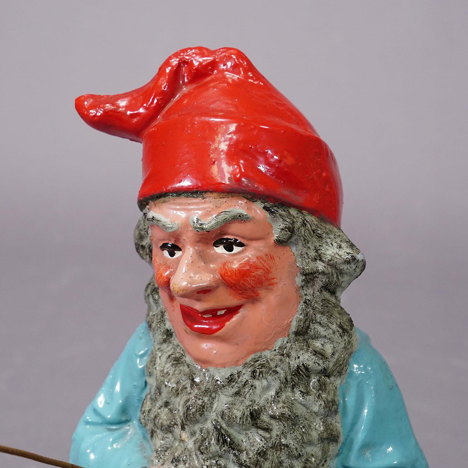 1950's German Fishing Garden Gnome In Good Condition In Berghuelen, DE