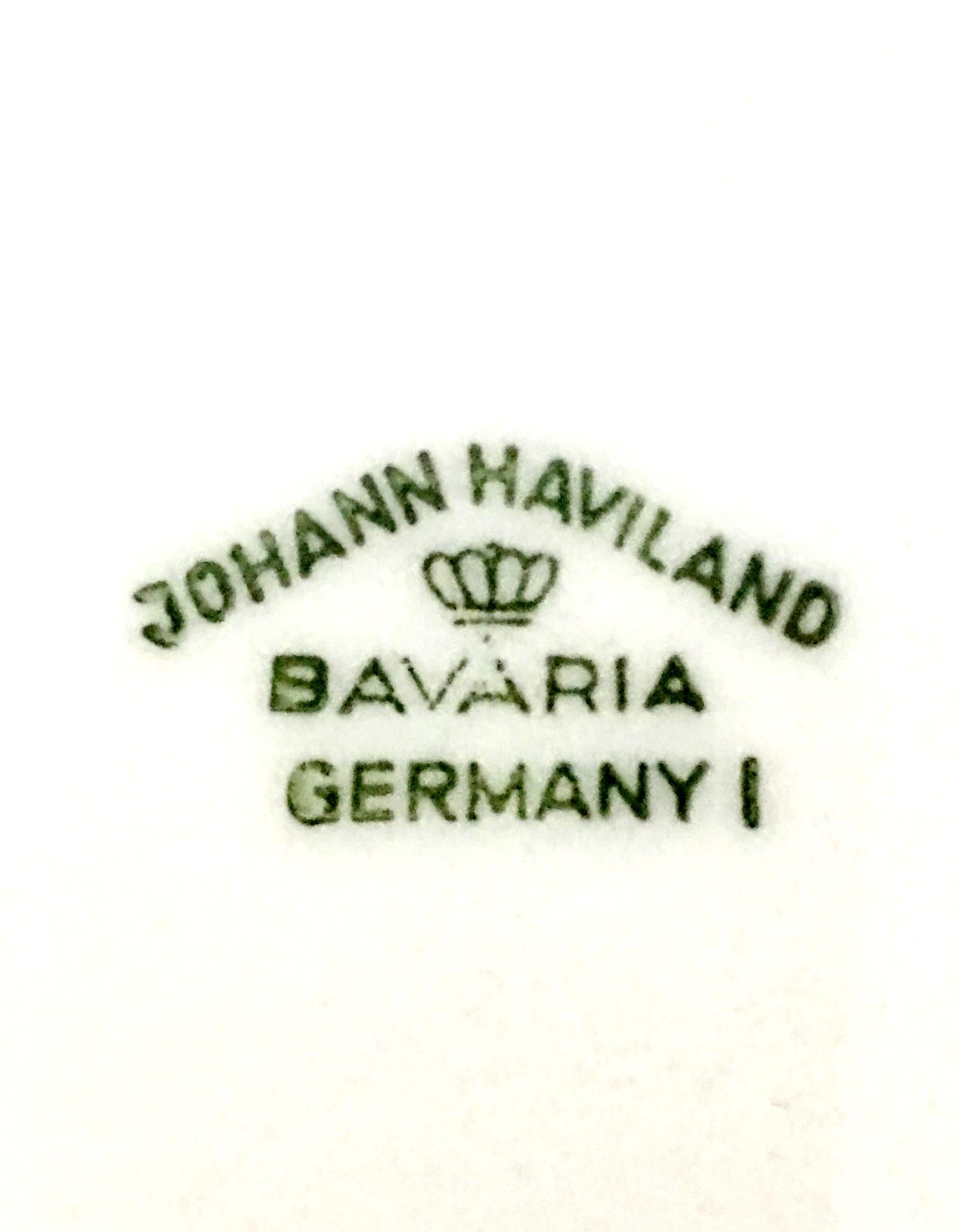 1950'S German Porcelain & Platinum Serving Piece S/7 by, Johann Haviland 10