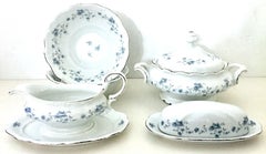 1950'S German Porcelain & Platinum Serving Piece S/7 by, Johann Haviland