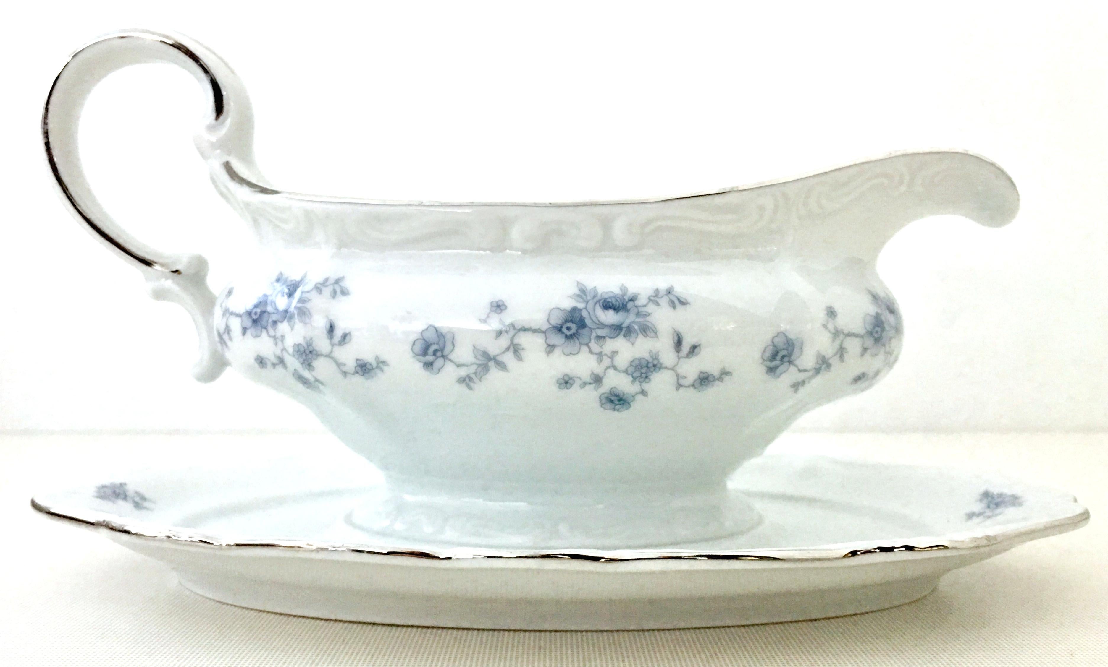 1950'S German Porcelain & Platinum Serving Piece S/7 by, Johann Haviland In Good Condition In West Palm Beach, FL