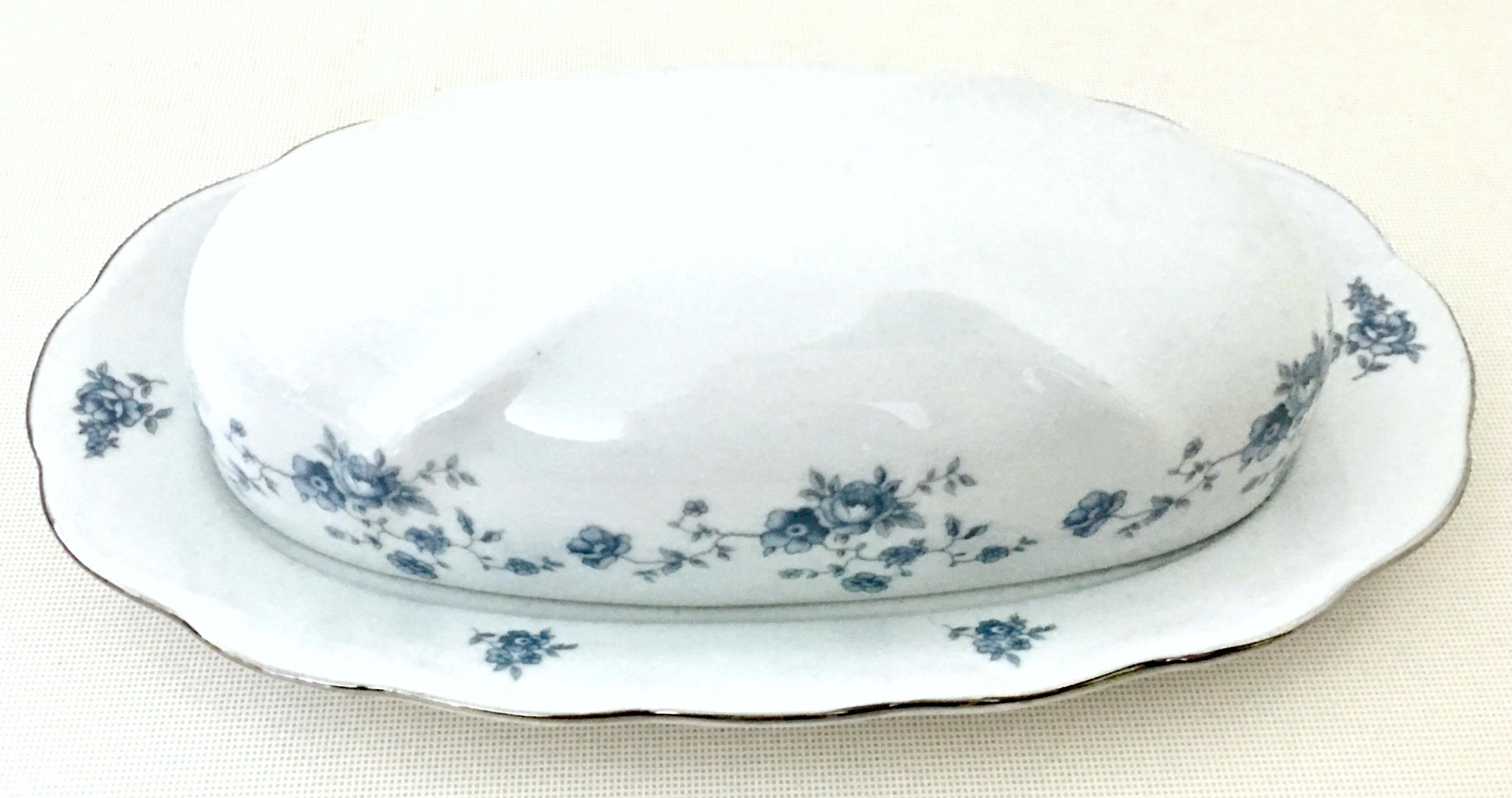 20th Century 1950'S German Porcelain & Platinum Serving Piece S/7 by, Johann Haviland