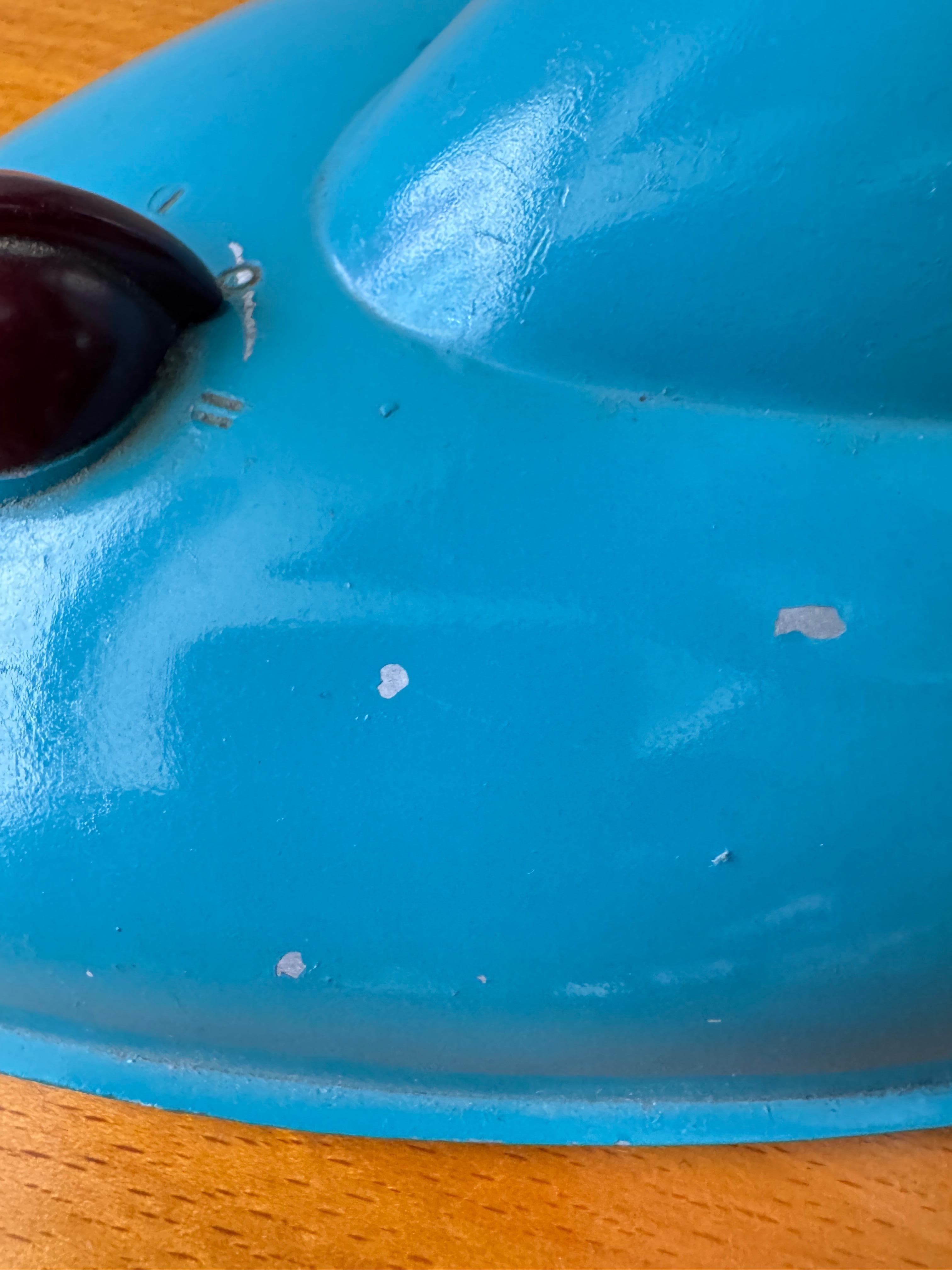 Ventilateur de bureau Streamline allemand des années 1950 par Luft en métal turquoise et bourgogne en vente 9
