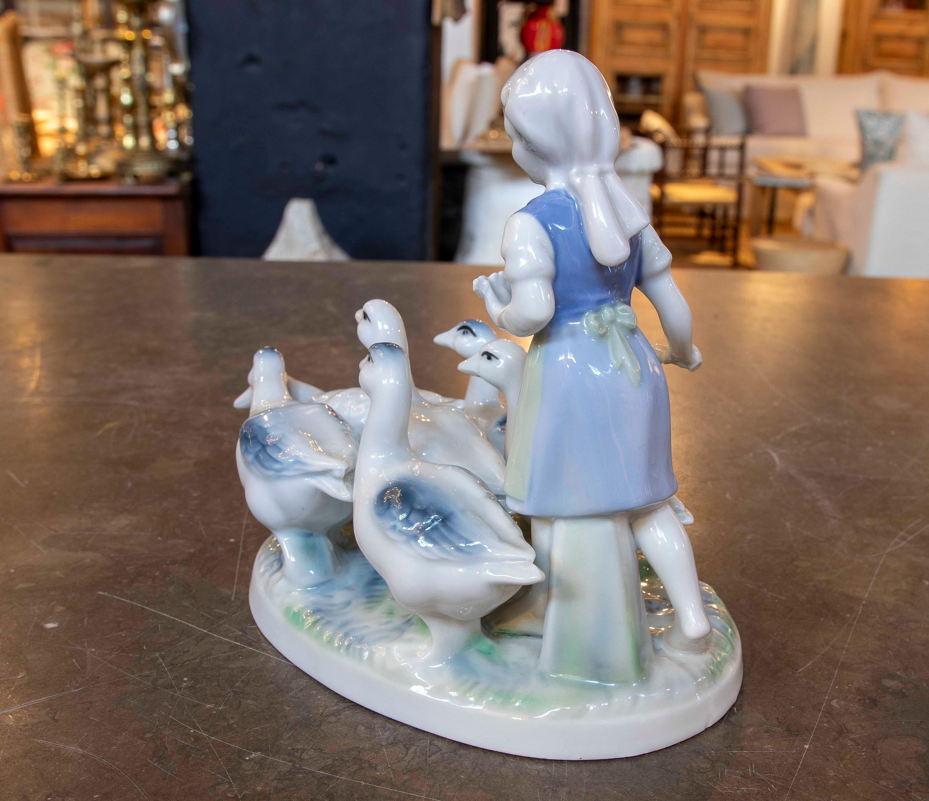 Mid-20th Century 1950s Gerold Porzellan Bavaria Porcelain Figure, Traditional German Style For Sale