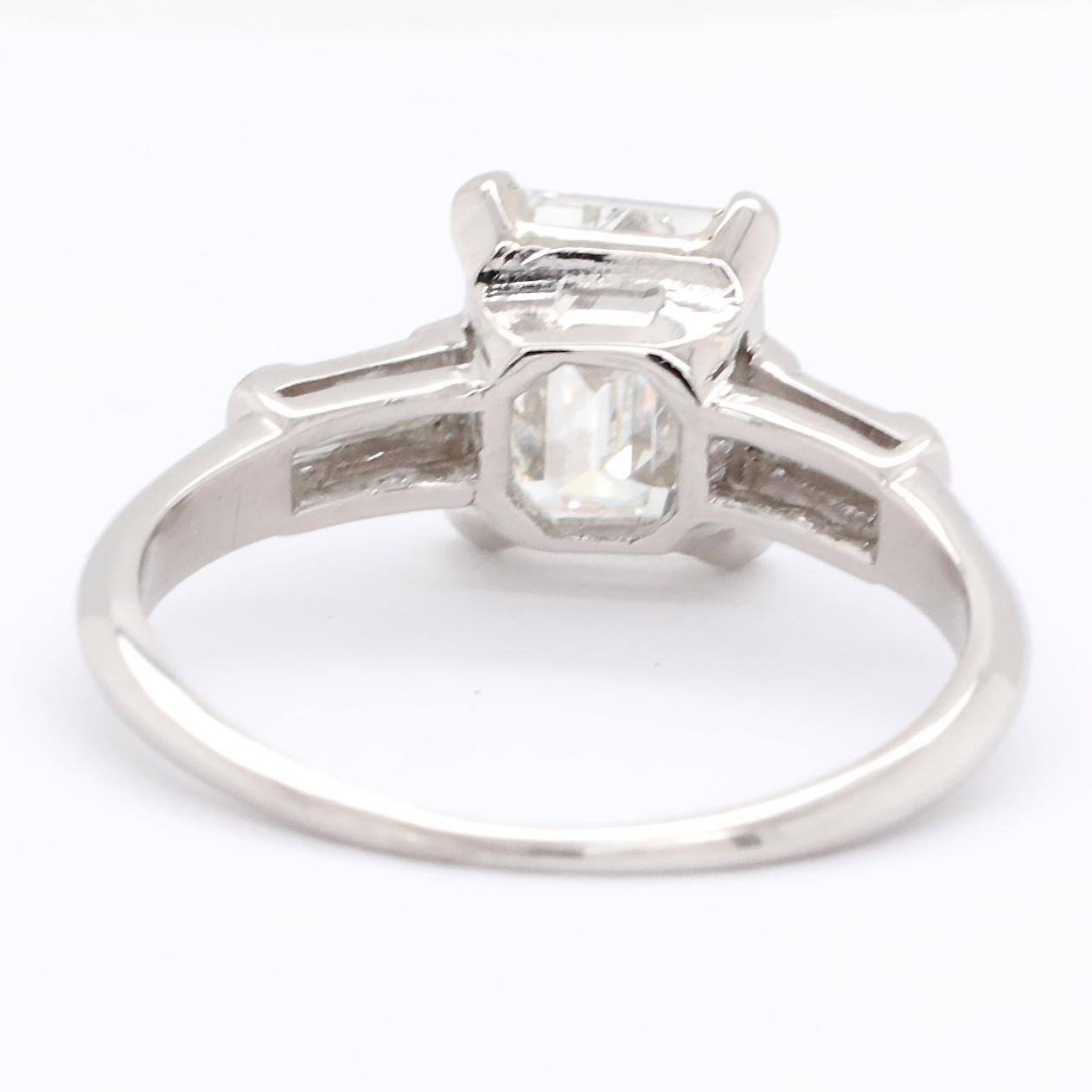 1.75 carat emerald cut diamond ring