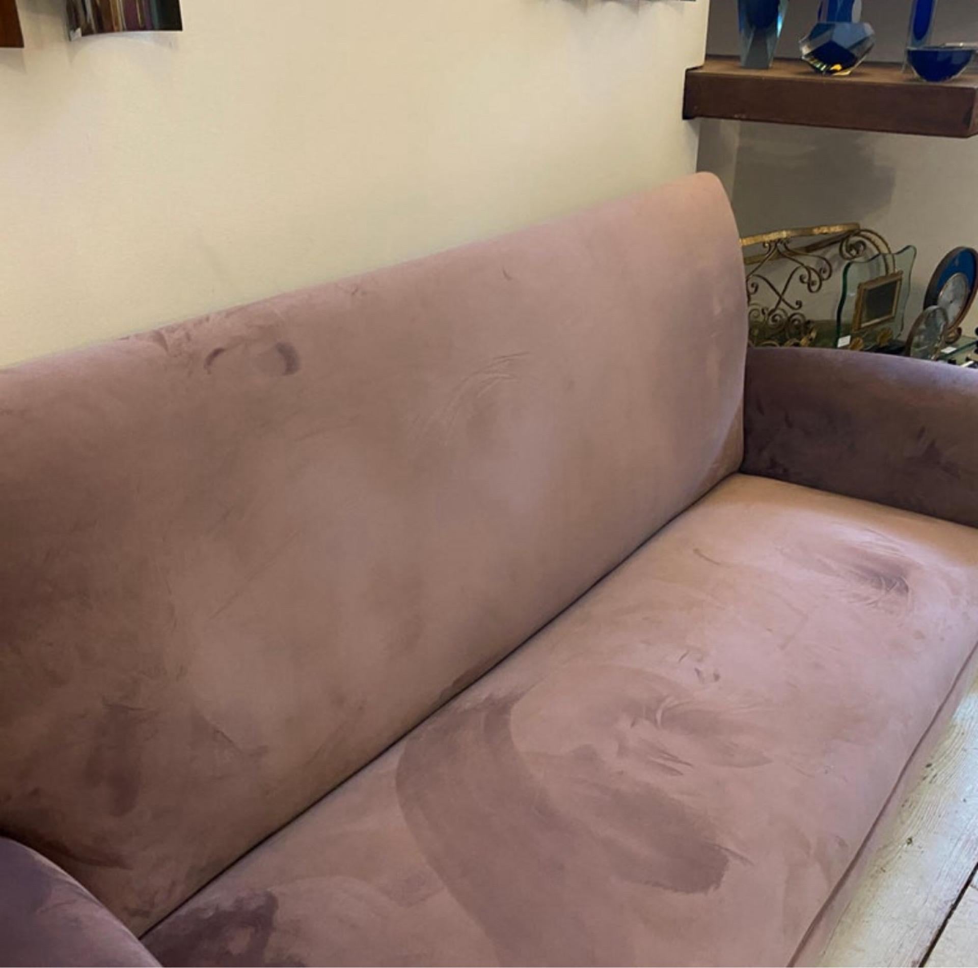 1950s Gigi Radice Style Mid-Century Modern Wisteria Velvet Italian Sofa For Sale 3