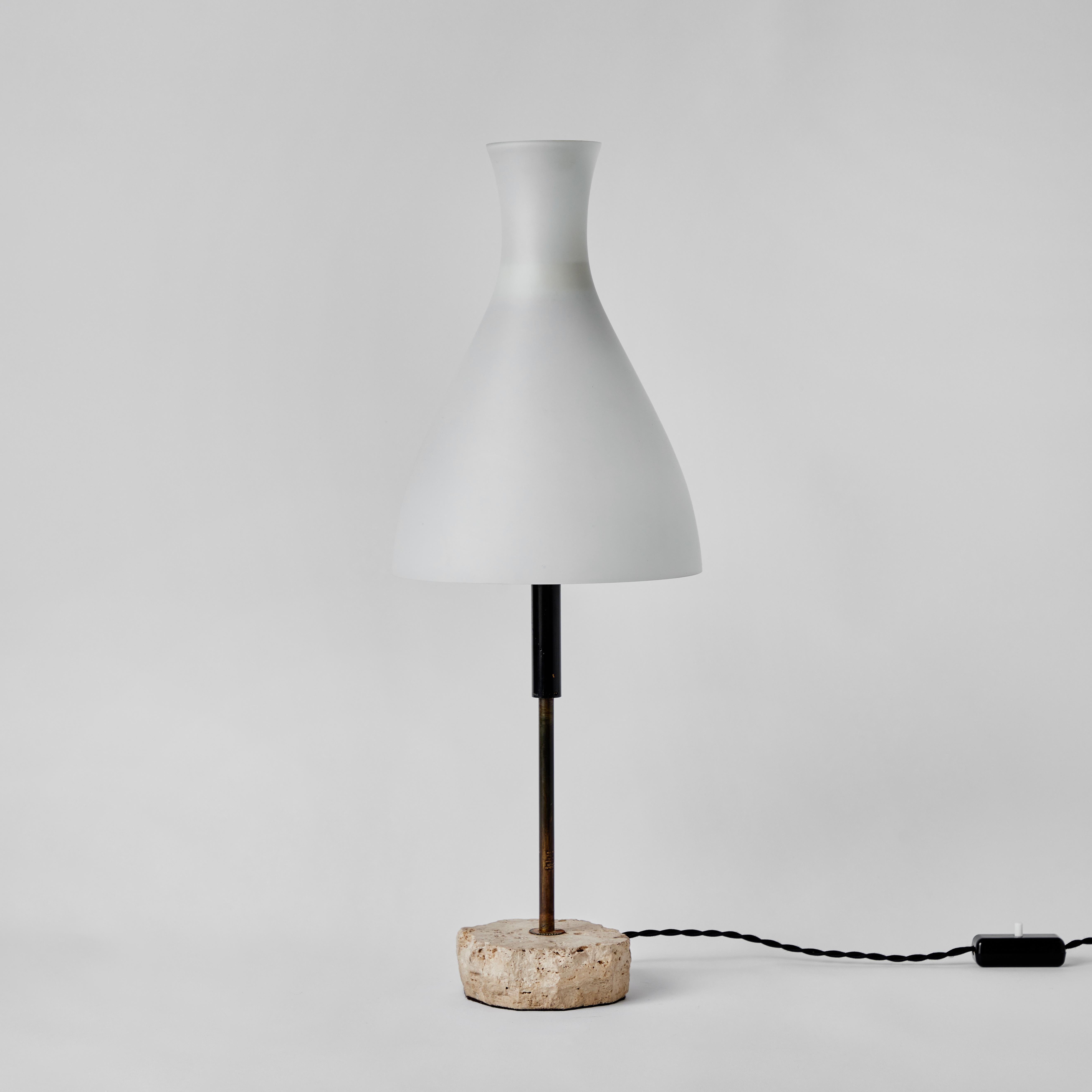 1950s Gilardi & Barzaghi Glass and Marble Table Lamp in the Manner of Arredoluce 2