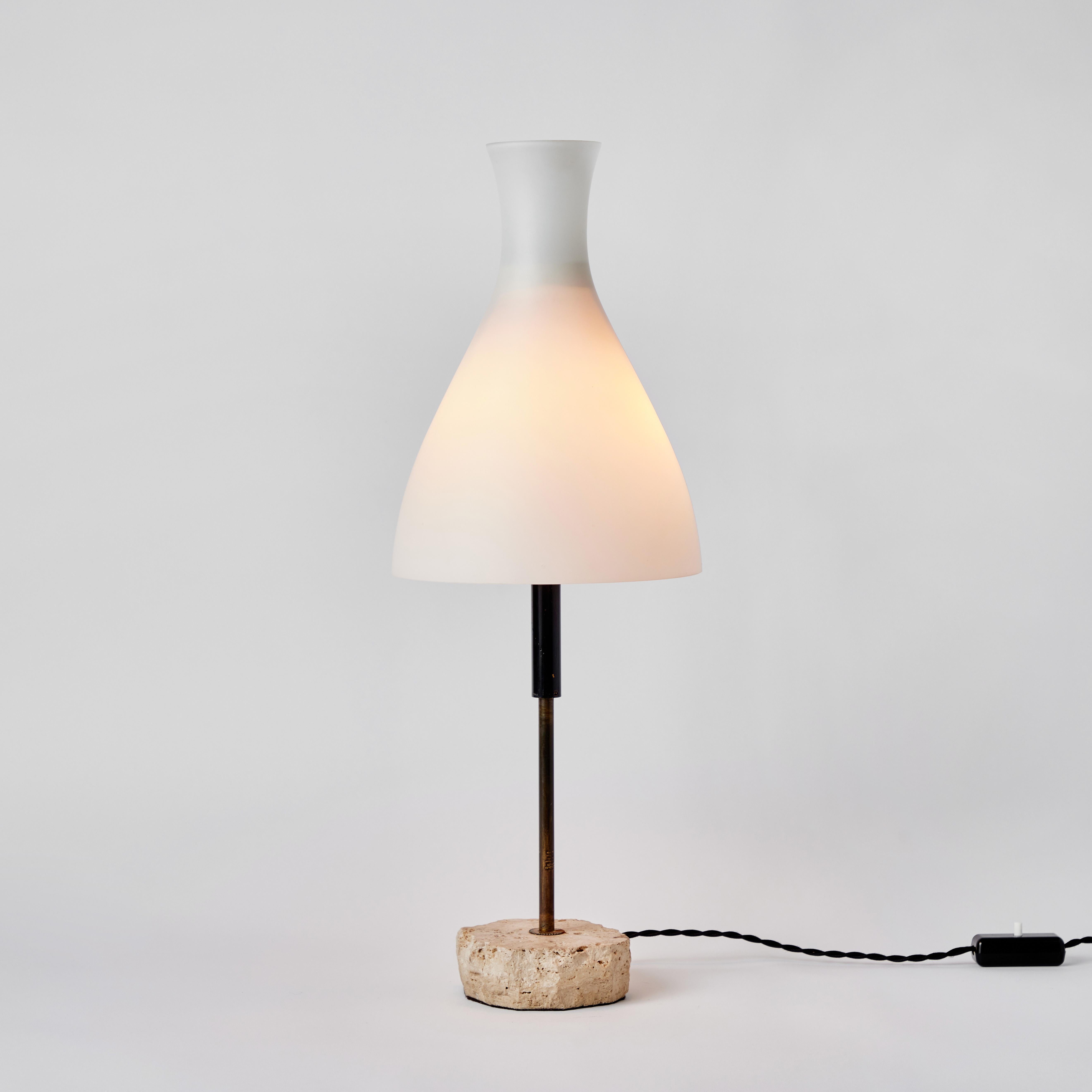1950s Gilardi & Barzaghi Glass and Marble Table Lamp in the Manner of Arredoluce 3