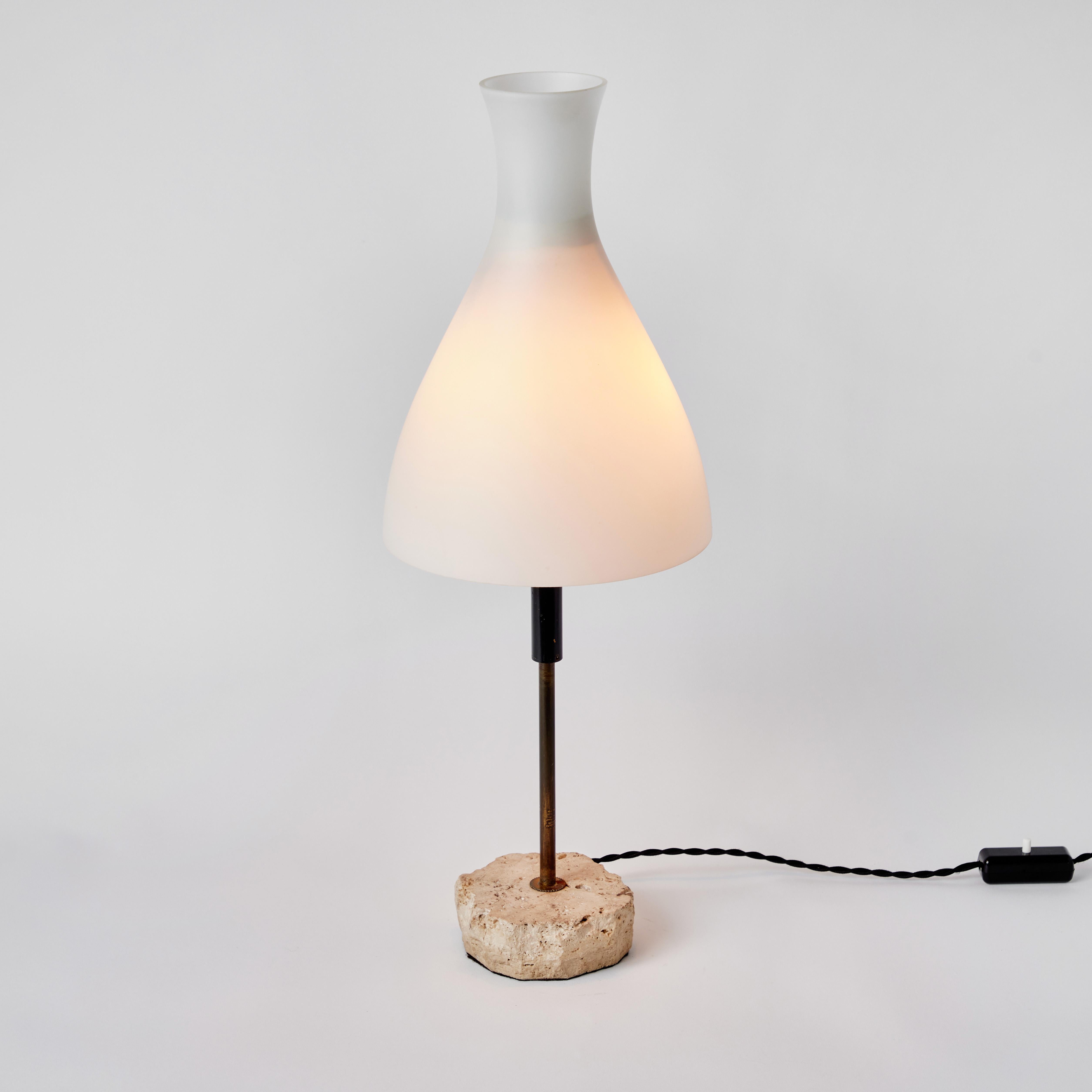 1950s Gilardi & Barzaghi Glass and Marble Table Lamp in the Manner of Arredoluce 6