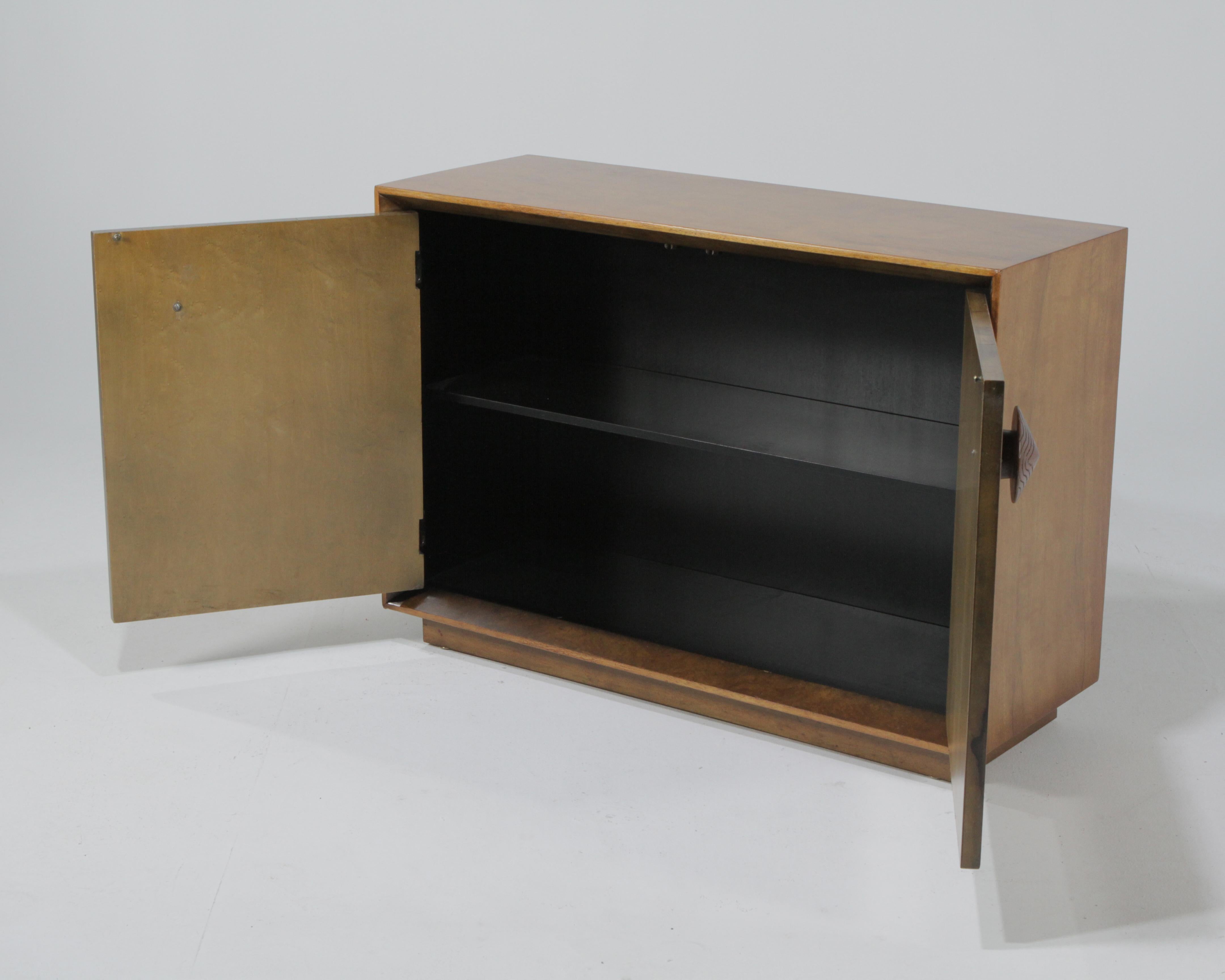 1950s Gilbert Rohde for Herman Miller Two-Door Paldao Burl Cabinet 1