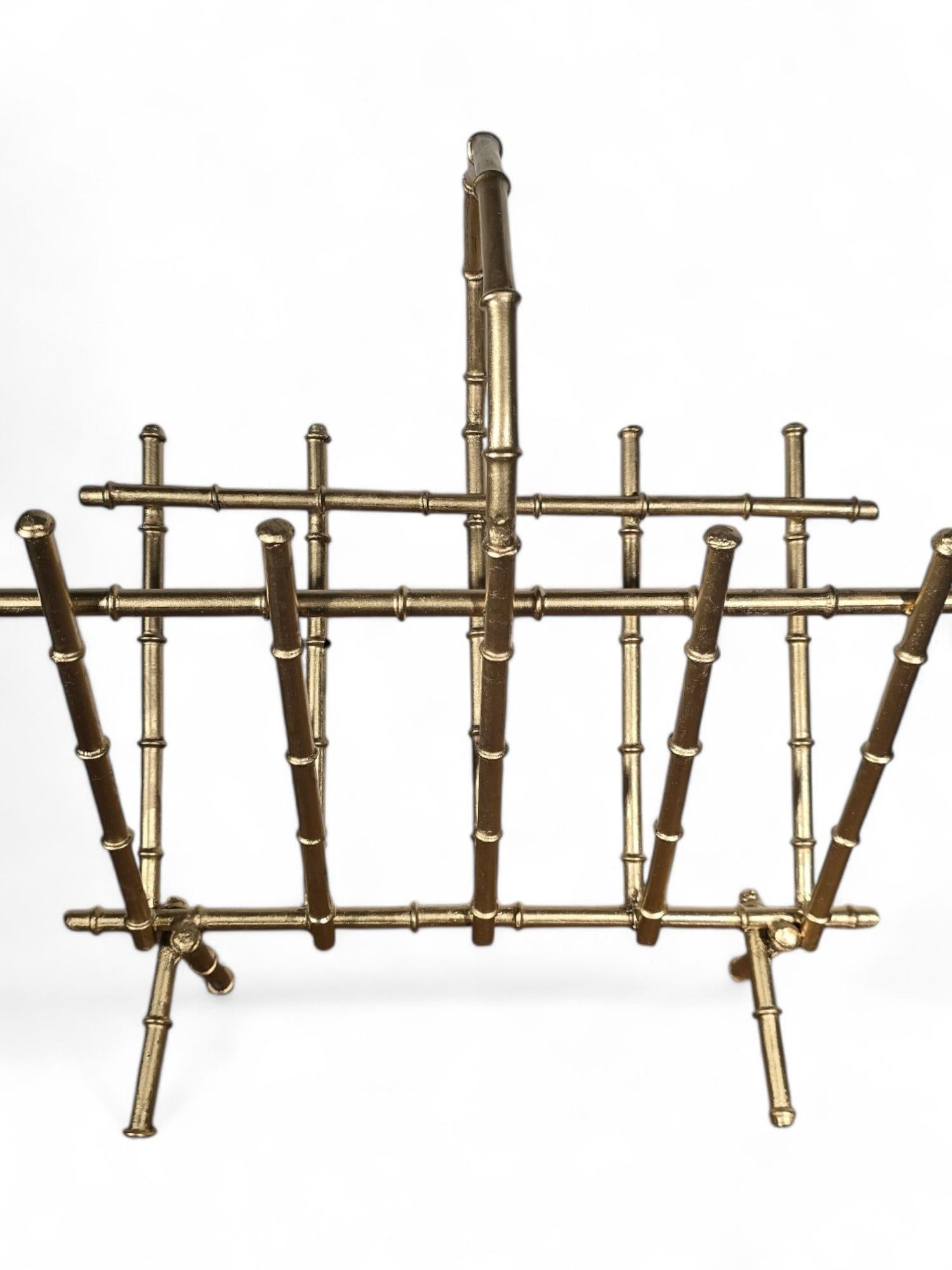 Portariviste in bronzo dorato degli anni '50 - Bamboo Design in vendita 8