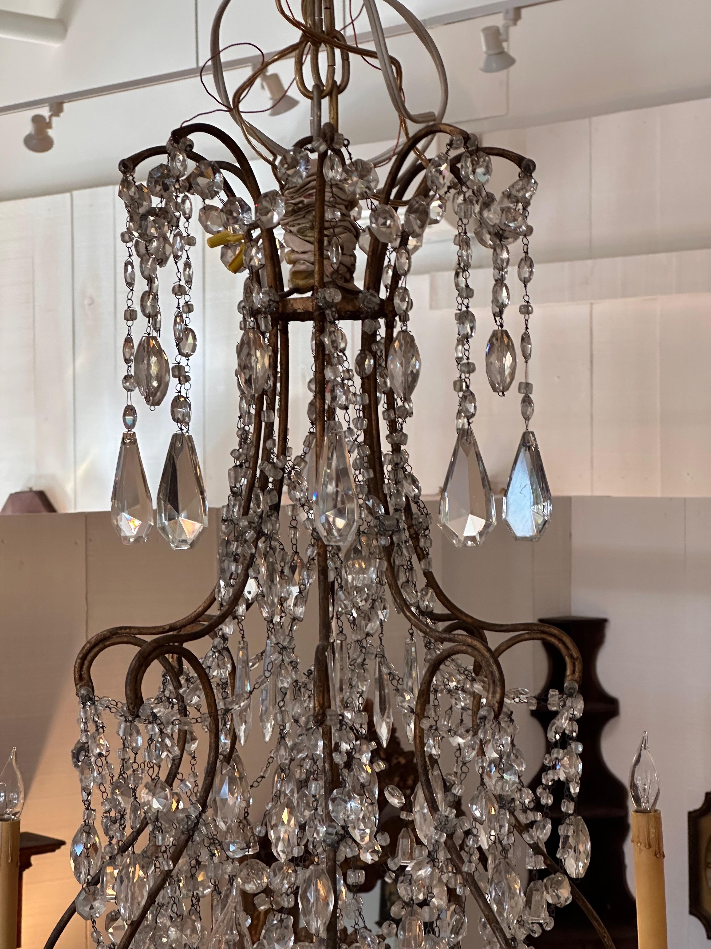 A large and beautiful chandelier. Light up your room. Made in the 1950s.