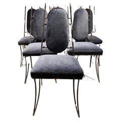 1950s Gilded Iron Six Dining Chairs Arturo Pani Mexico City 