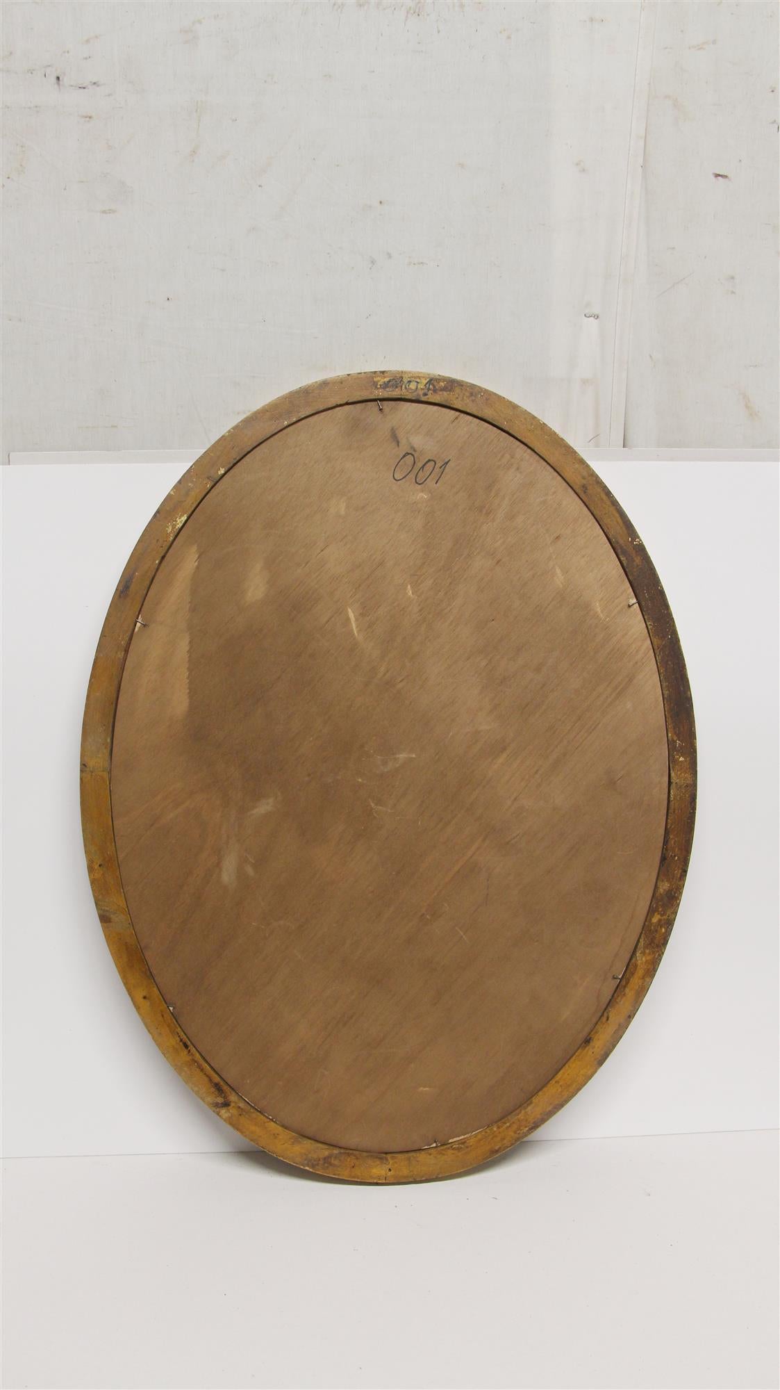 1950s Gilded Oval Wall Mirror from France In Good Condition In New York, NY