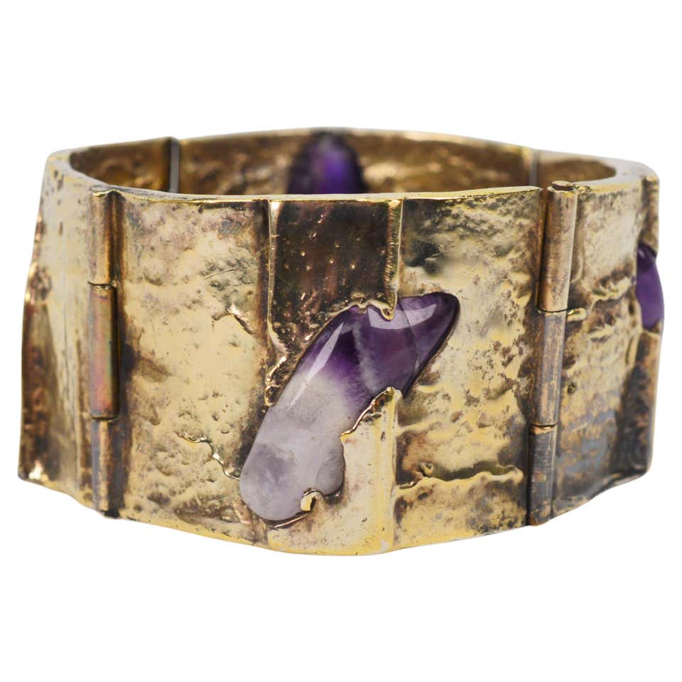 JOEY BUTLER Stunning Amethyst Gold Horn Bracelet For Sale at 1stDibs ...
