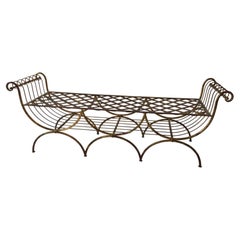 1950s Gilt Iron Italian Long Bench