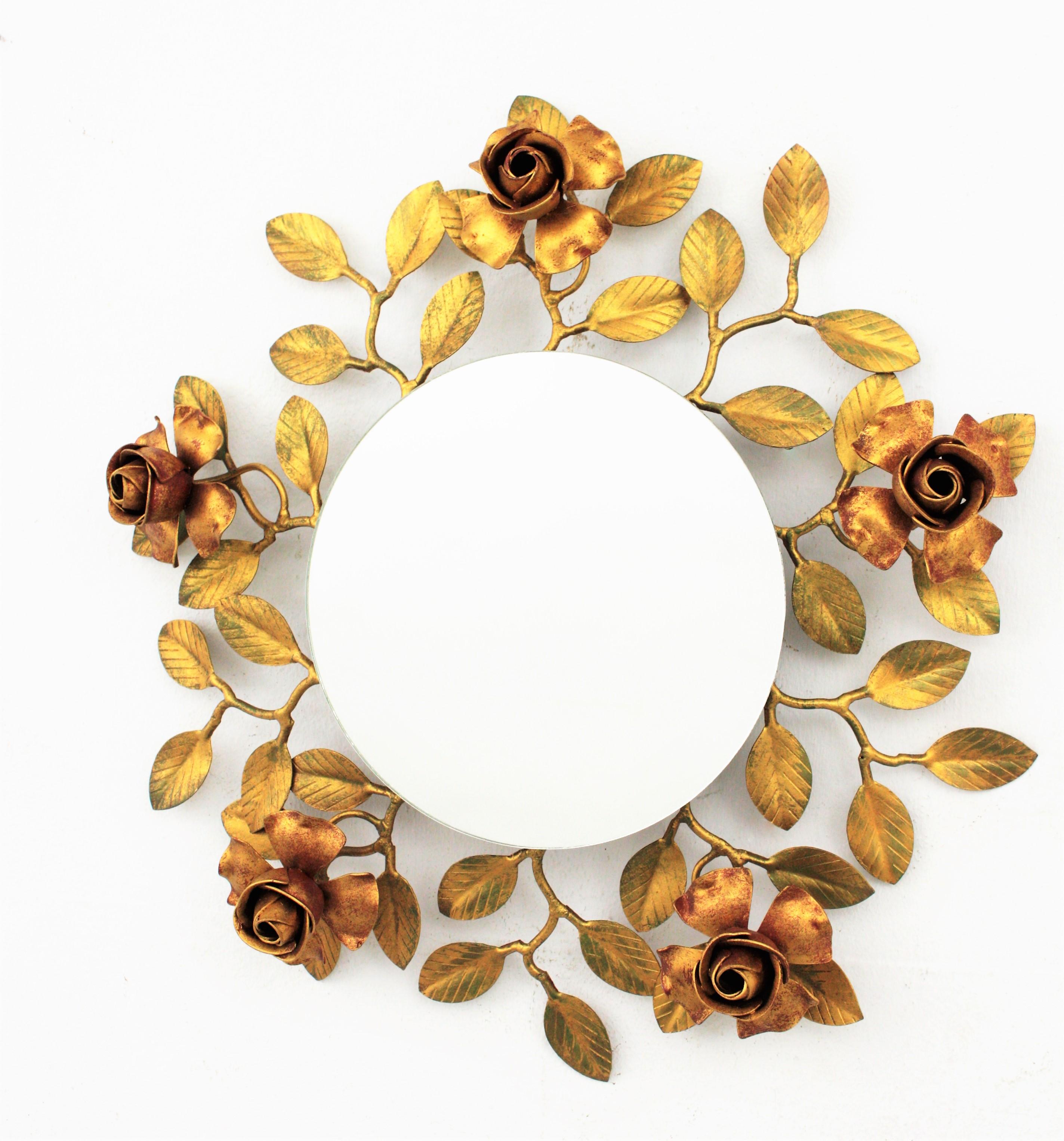 metal flower mirror