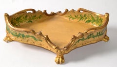 1950 Giltwood Neoclassico Wood Box Acanthus Leaves Claw Piedi Italia