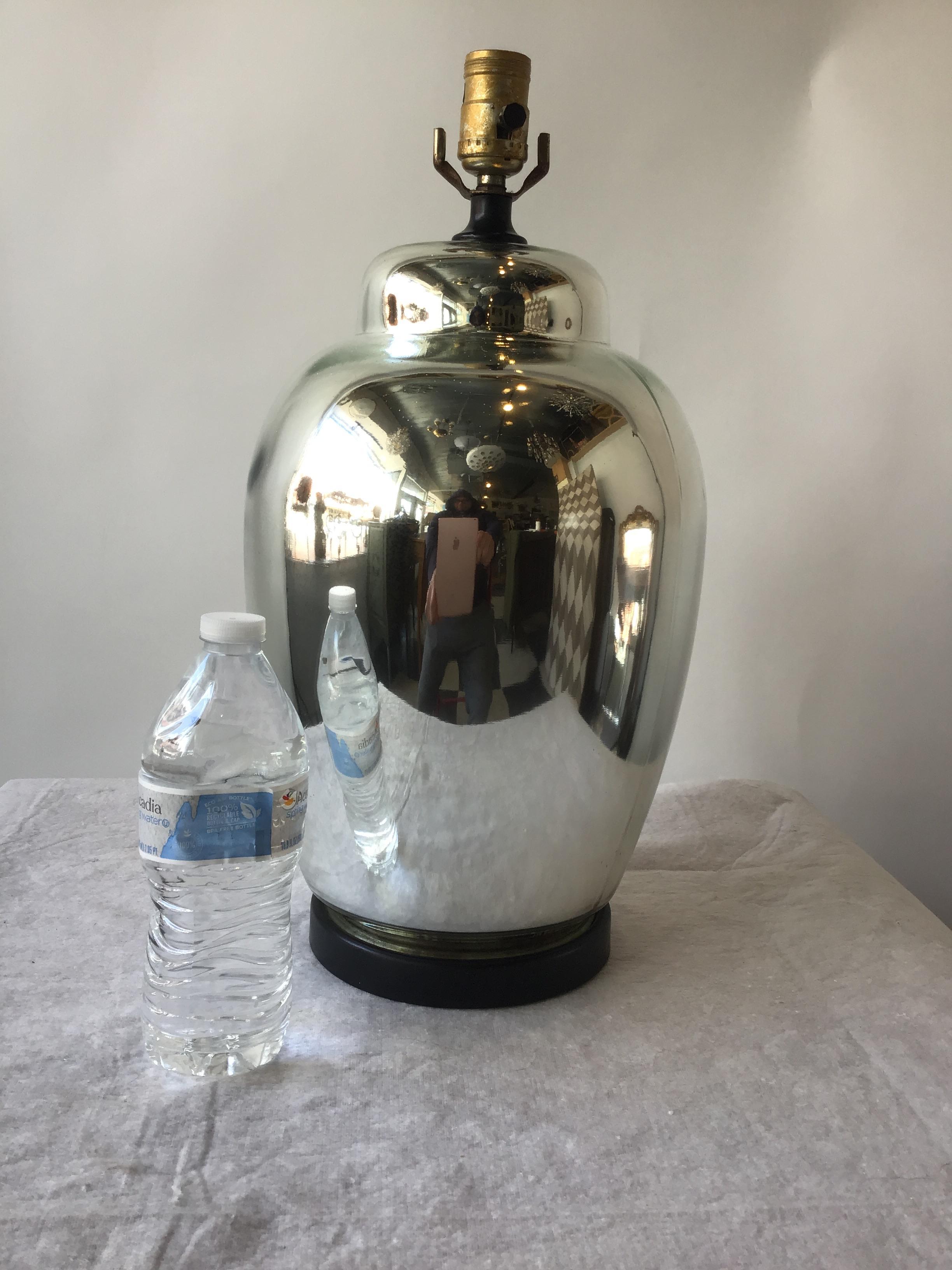 1950s Ginger jar mercury glass lamp.