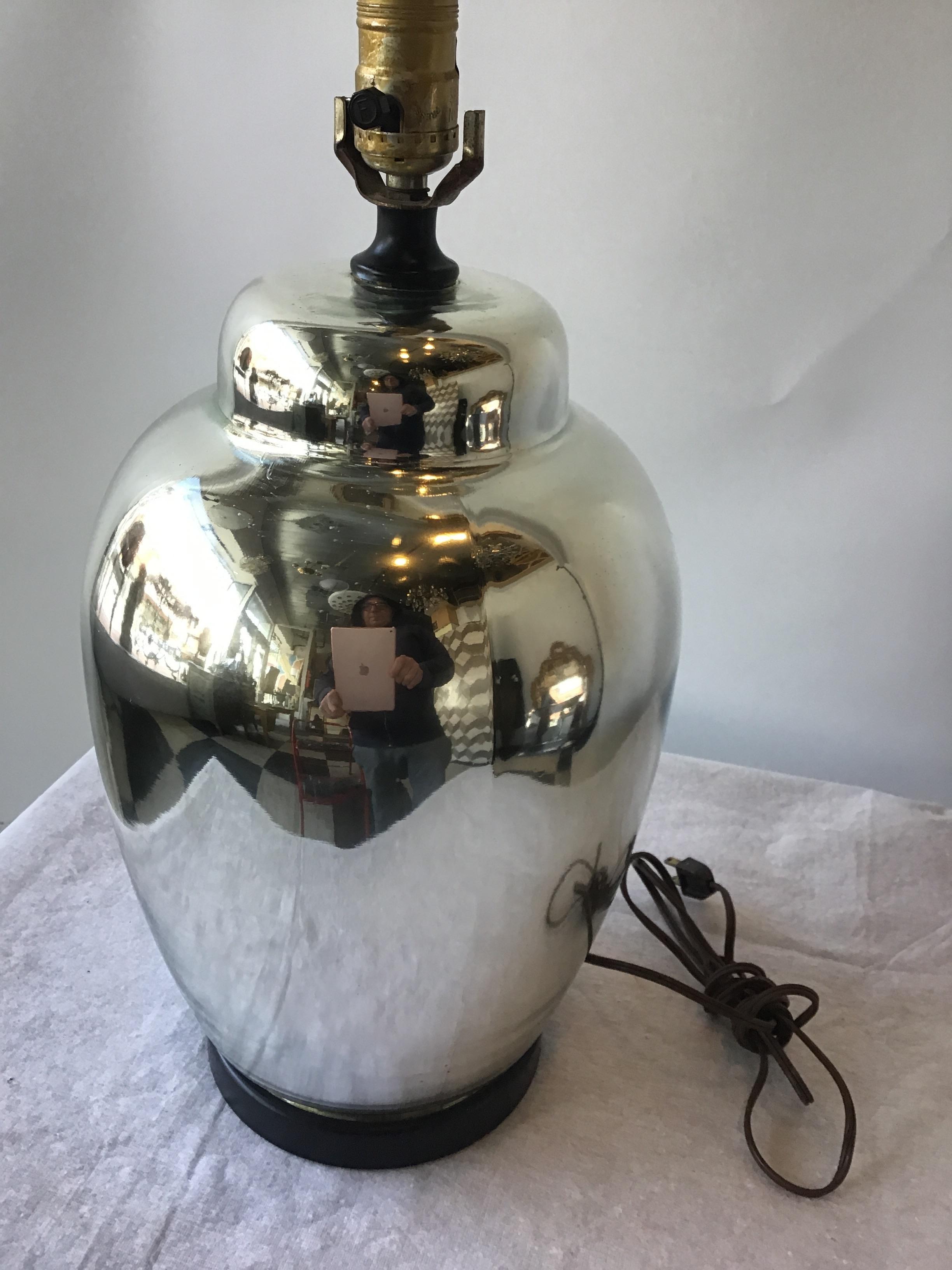 1950s Ginger Jar Mercury Glass Lamp 2