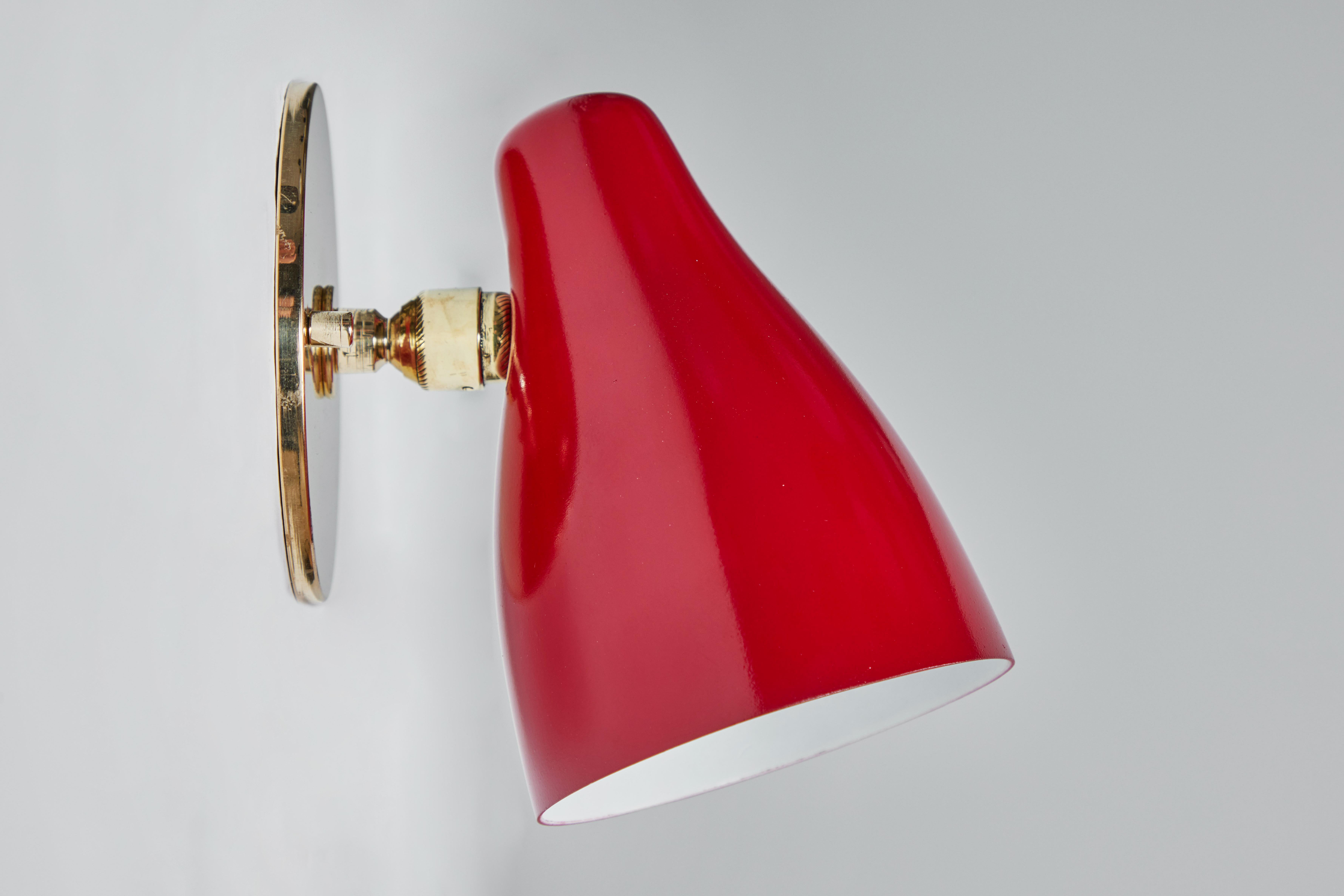 Mid-20th Century 1950s Gino Sarfatti Articulating Red Wall Lamp for Arteluce
