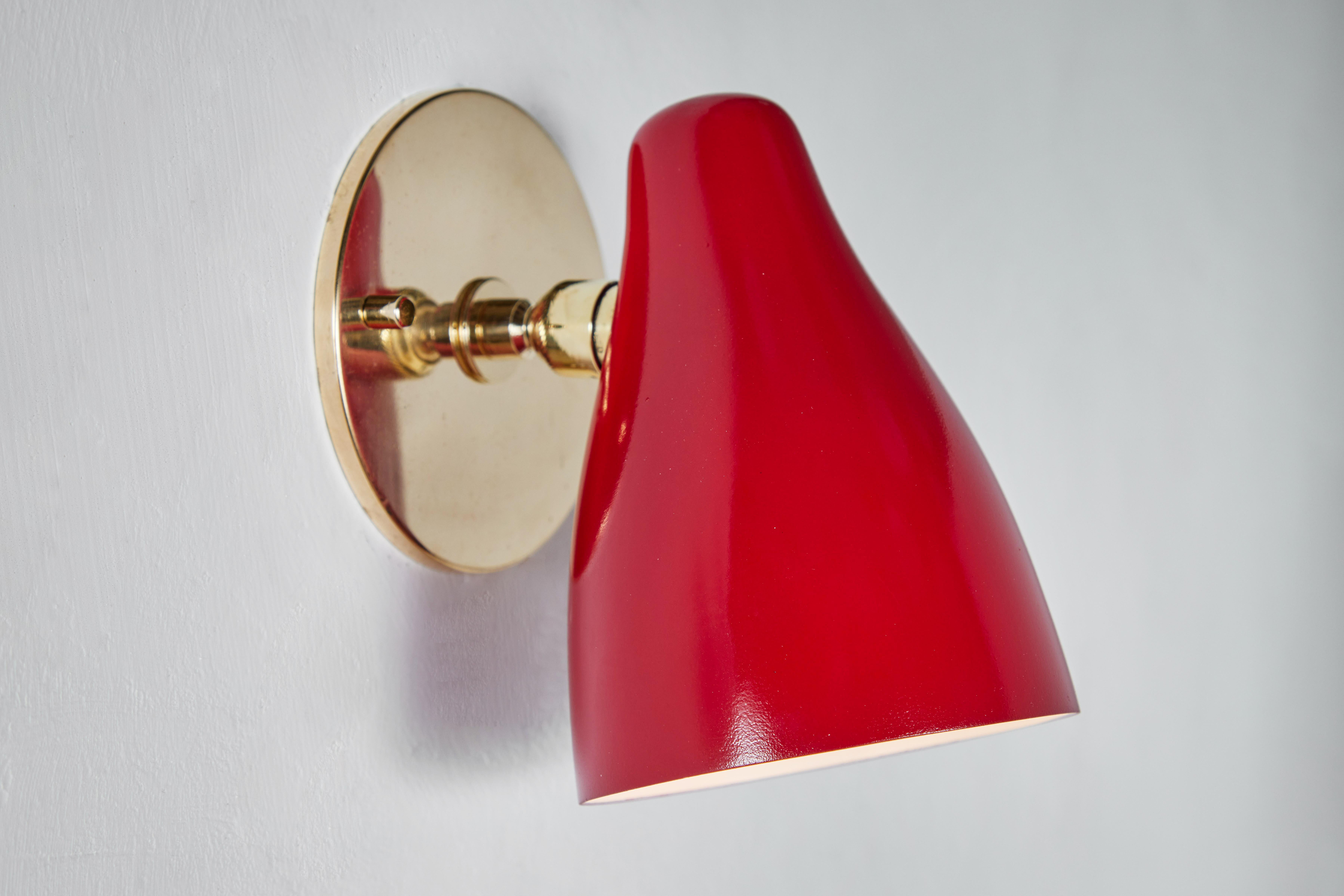 1950s Gino Sarfatti Articulating Red Wall Lamp for Arteluce 1