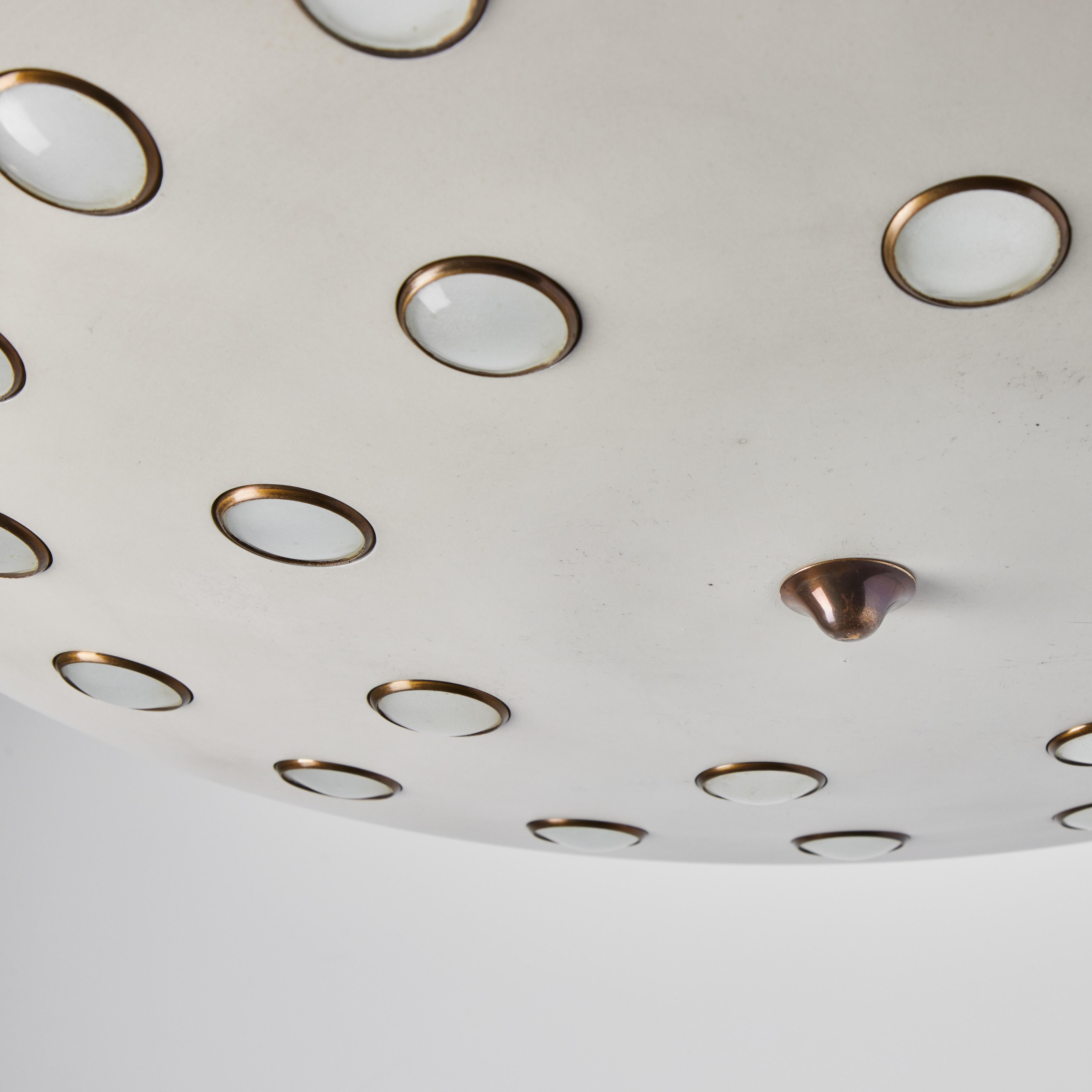 1950s Gino Sarfatti Metal & Glass Circular Ceiling Lamp for Arteluce 2