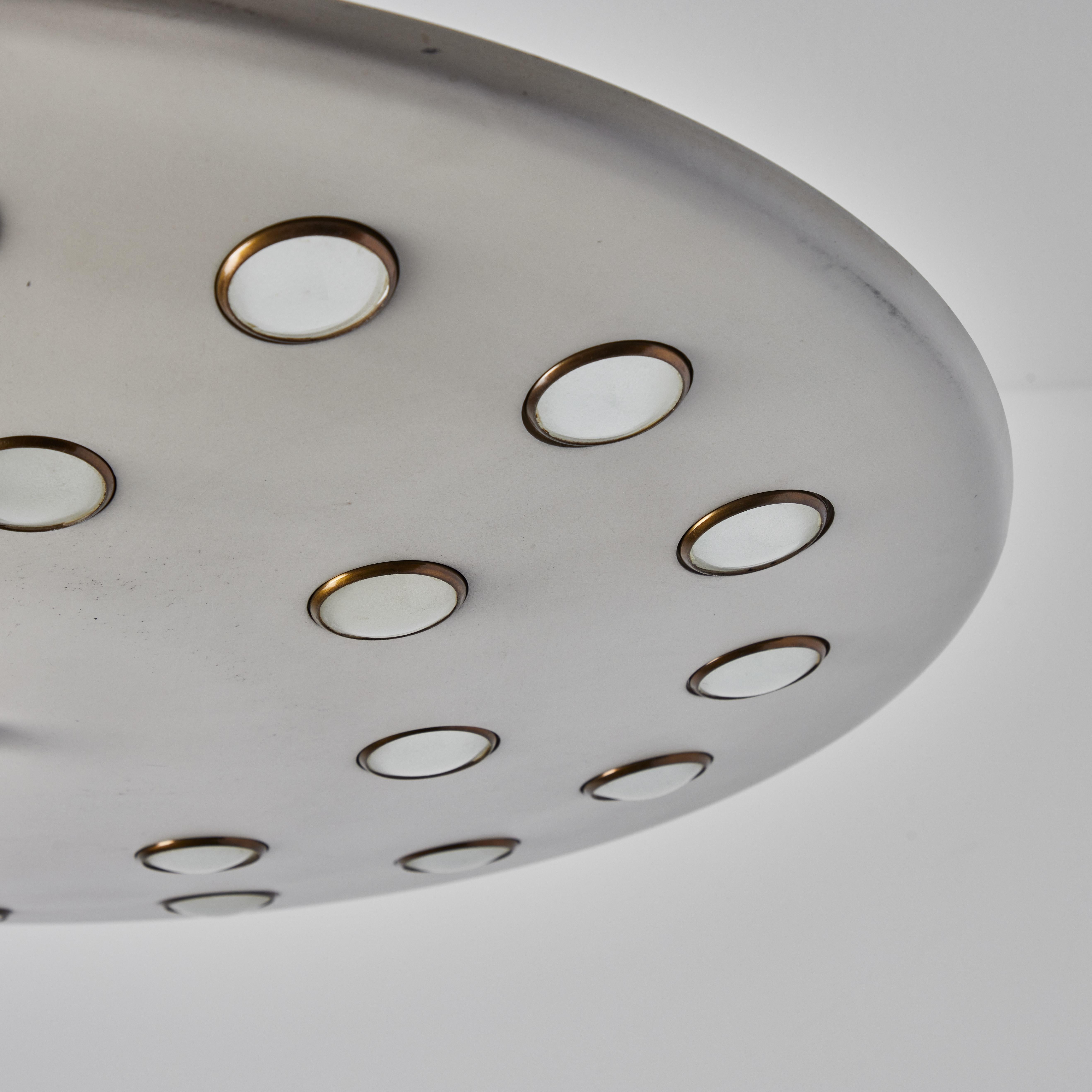 1950s Gino Sarfatti Metal & Glass Circular Ceiling Lamp for Arteluce 3