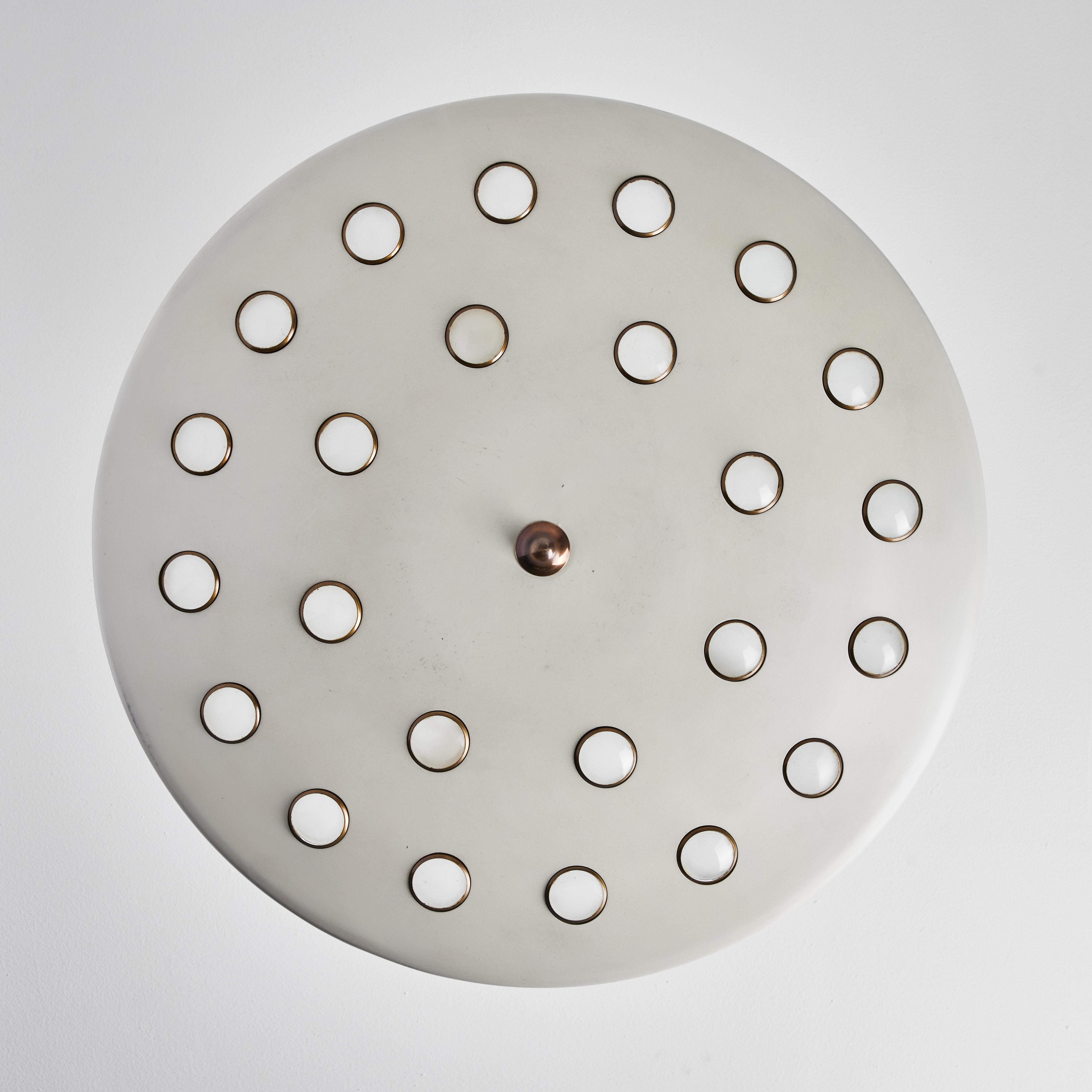 1950s Gino Sarfatti Metal & Glass Circular Ceiling Lamp for Arteluce In Good Condition In Glendale, CA