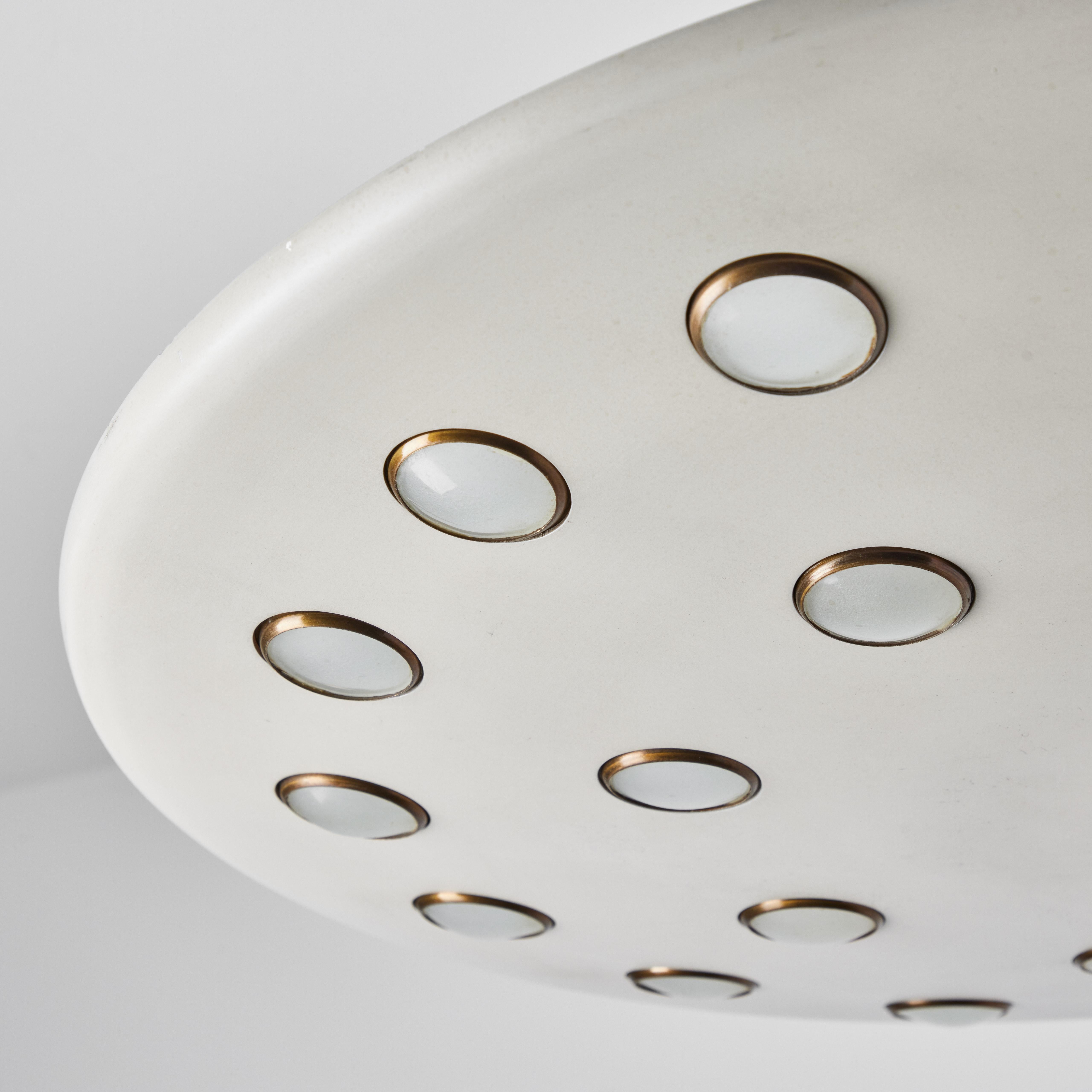 Mid-20th Century 1950s Gino Sarfatti Metal & Glass Circular Ceiling Lamp for Arteluce