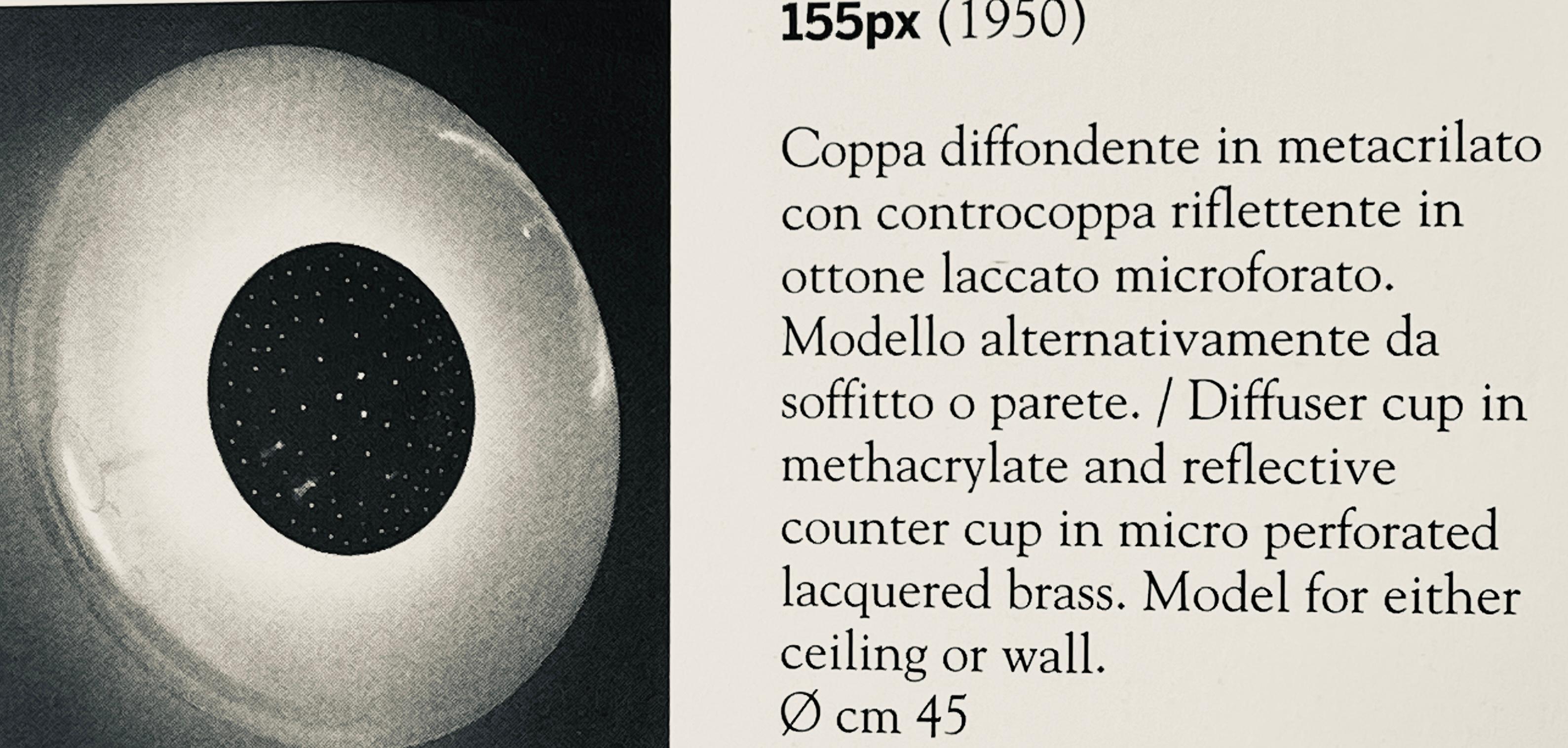 Mid-20th Century 1950s Gino Sarfatti Model #155 Ceiling Lamp for Arteluce