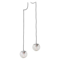 1950s Gino Sarfatti Pendants Model 2095/1 Blown Glass Aluminum Arteluce Pair