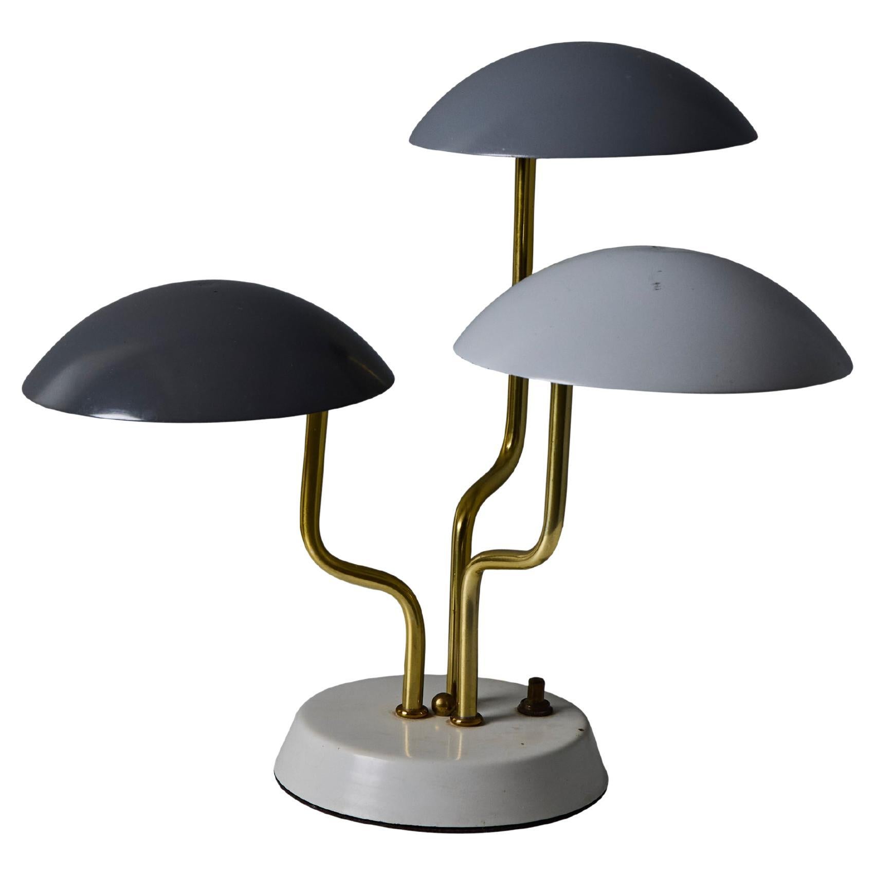 1950s Gino Sarfatti 
Tricolore
 grey table lamp for Arteluce For Sale