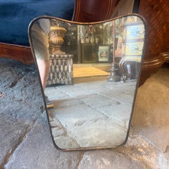 Wandspiegel aus Messing in Keksform, den Gio Ponti zugeschrieben wird, aus den 1950er Jahren, im Mid-Century-Modern-Stil