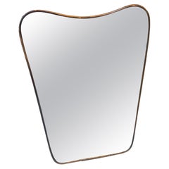 Wandspiegel aus Messing in Keksform, den Gio Ponti zugeschrieben wird, aus den 1950er Jahren, im Mid-Century-Modern-Stil