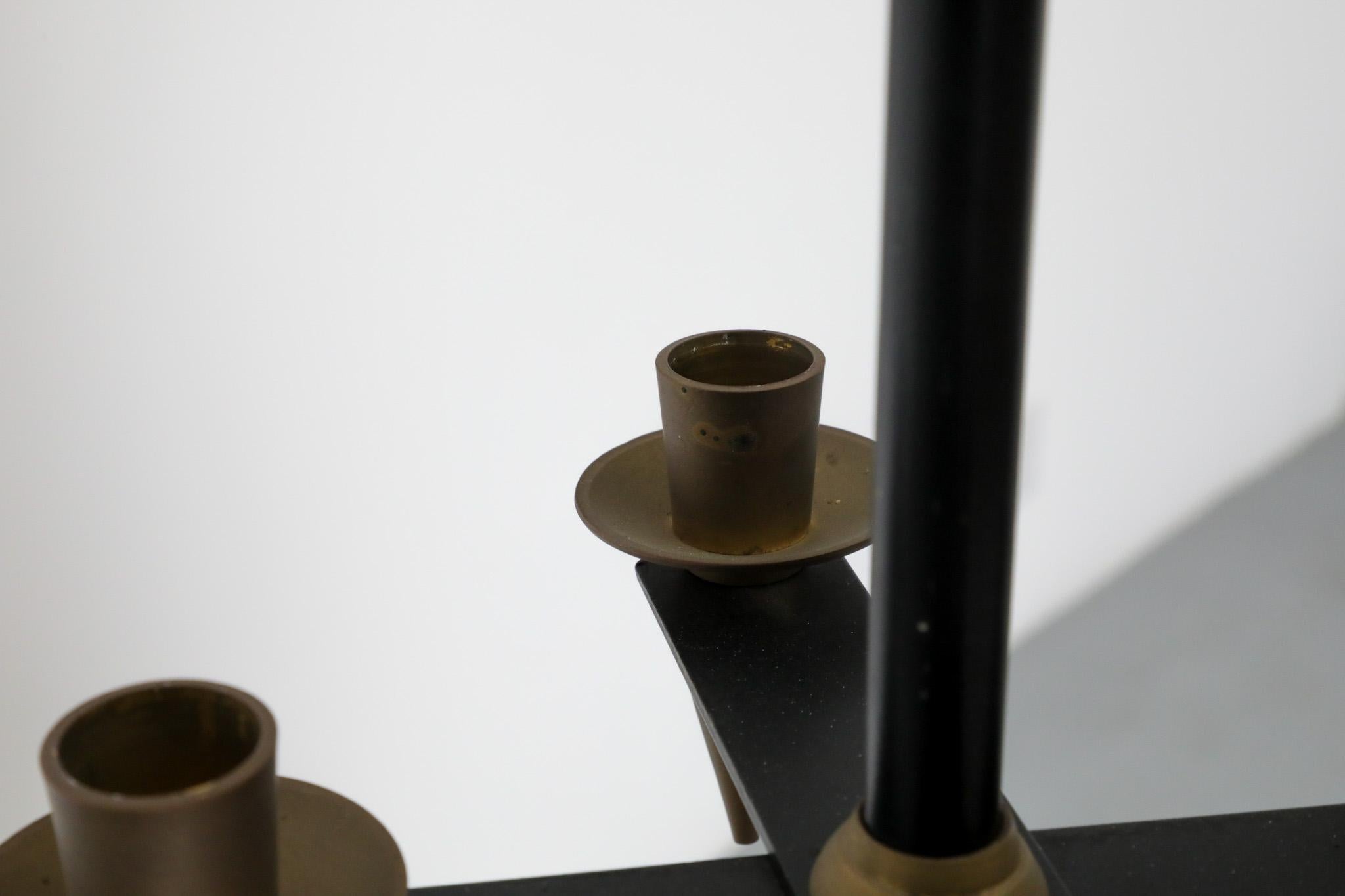Candelabro a sospensione in ottone e metallo in stile Gio Ponti degli anni '50 in vendita 2