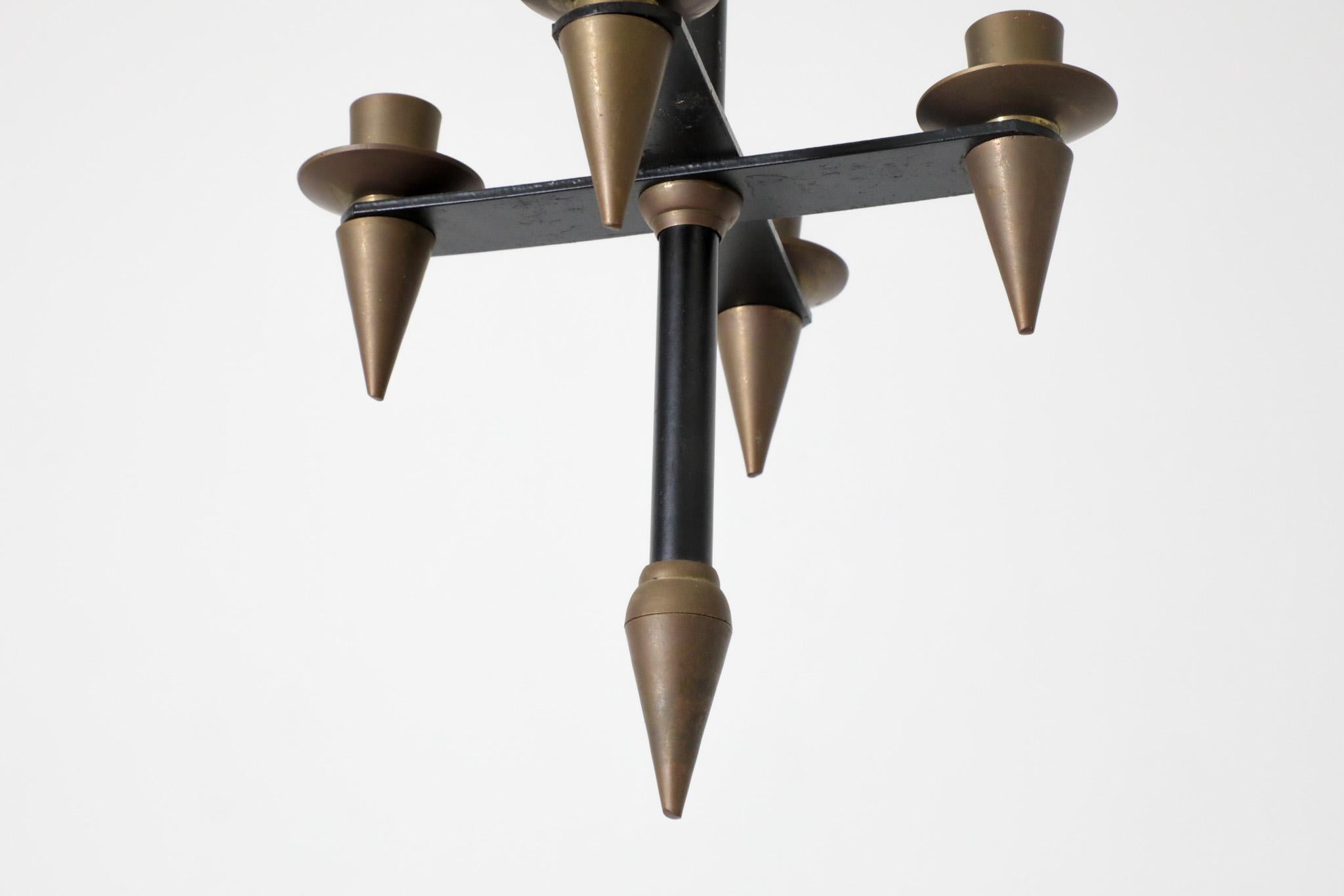 XX secolo Candelabro a sospensione in ottone e metallo in stile Gio Ponti degli anni '50 in vendita