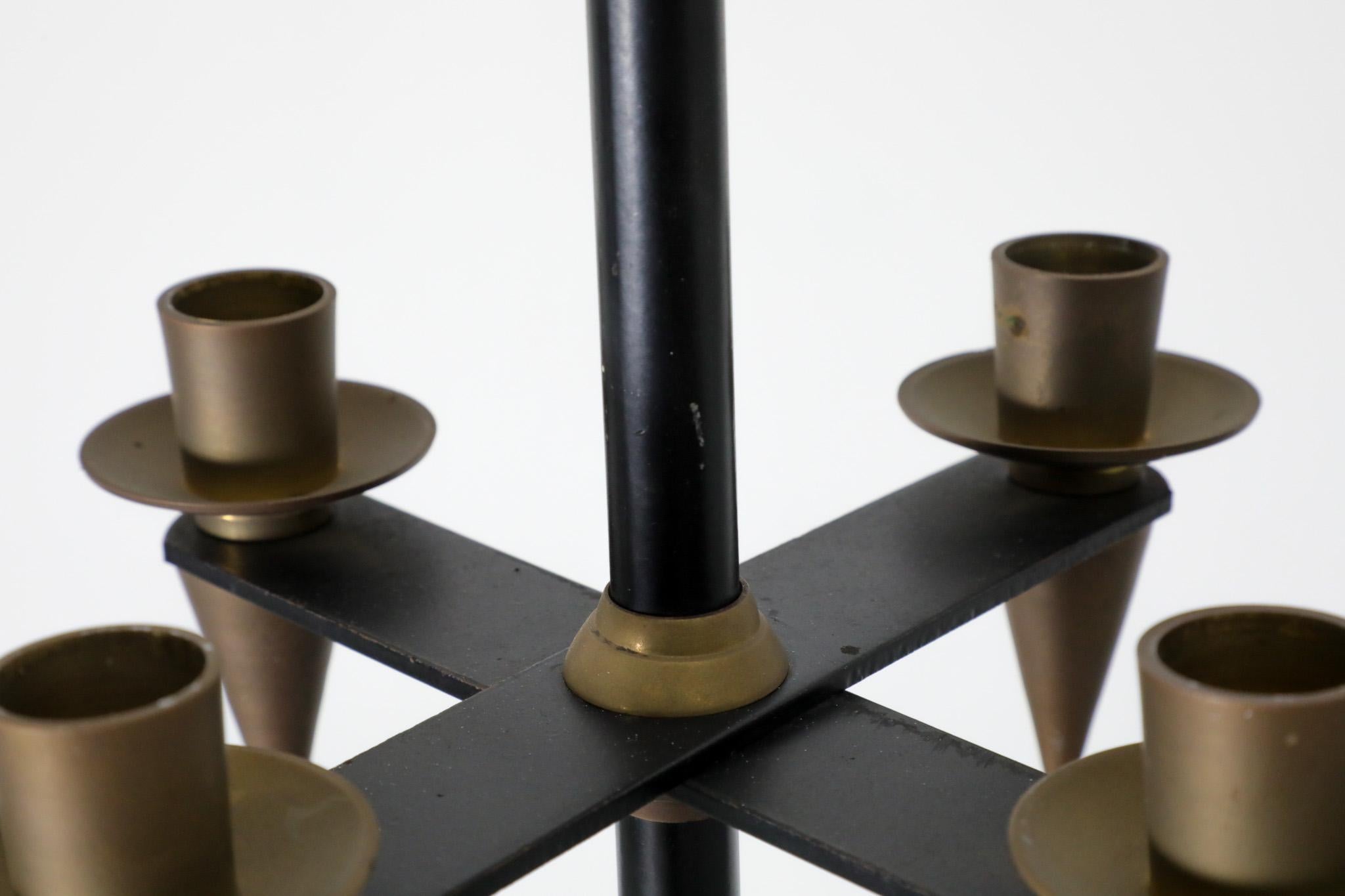 Metallo Candelabro a sospensione in ottone e metallo in stile Gio Ponti degli anni '50 in vendita