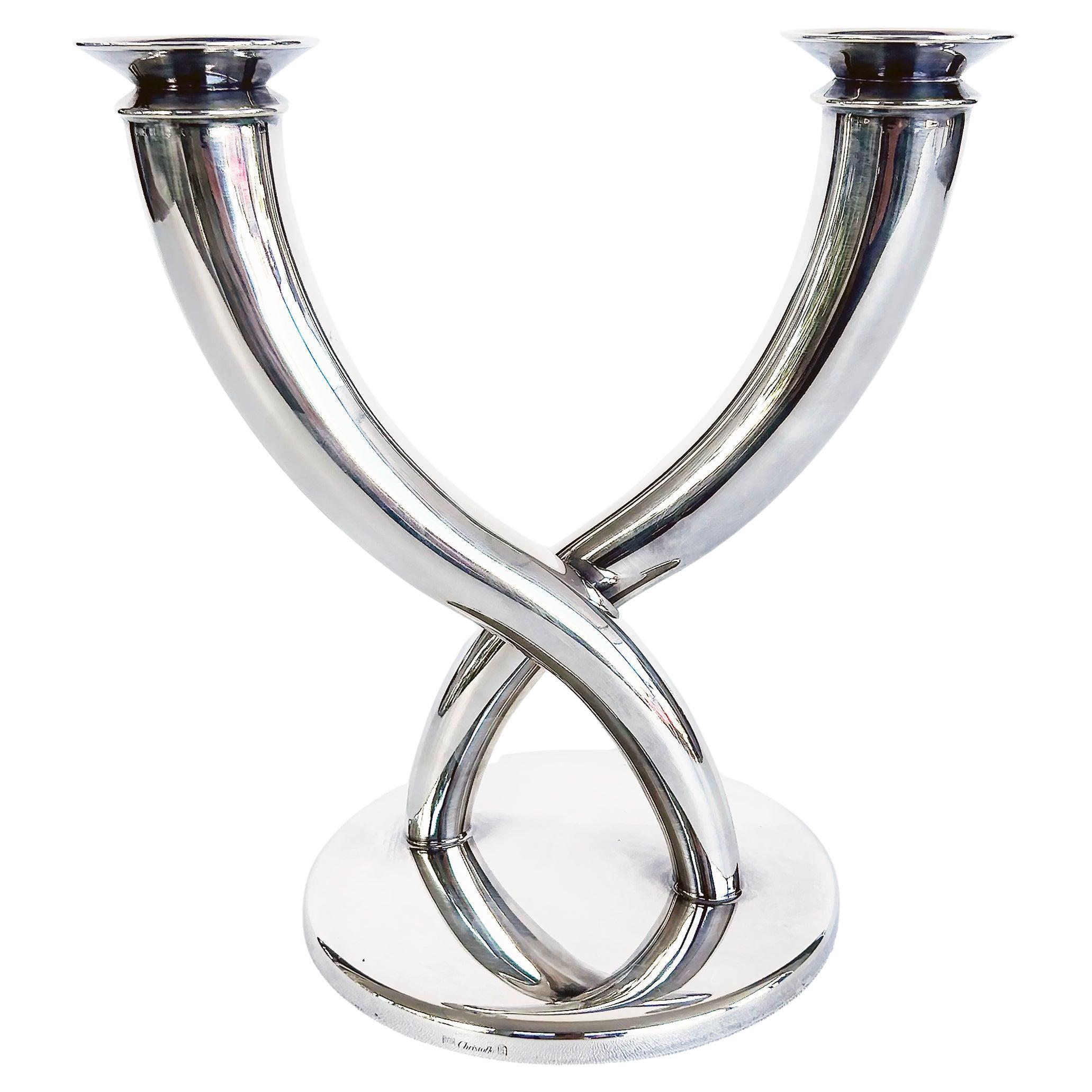 1950s Gio Ponti "Cornucopia" Candelabra for Christophle France, Stamped