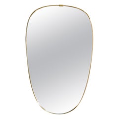 1950s Gio Ponti Era Mid-Century Modern Italian Brass Wall Mirror