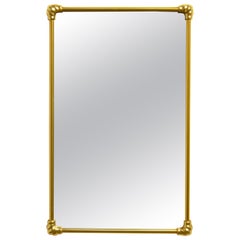 1950s Gio Ponti Era Mid-Century Modern Rectangular Italian Brass Wall Mirror