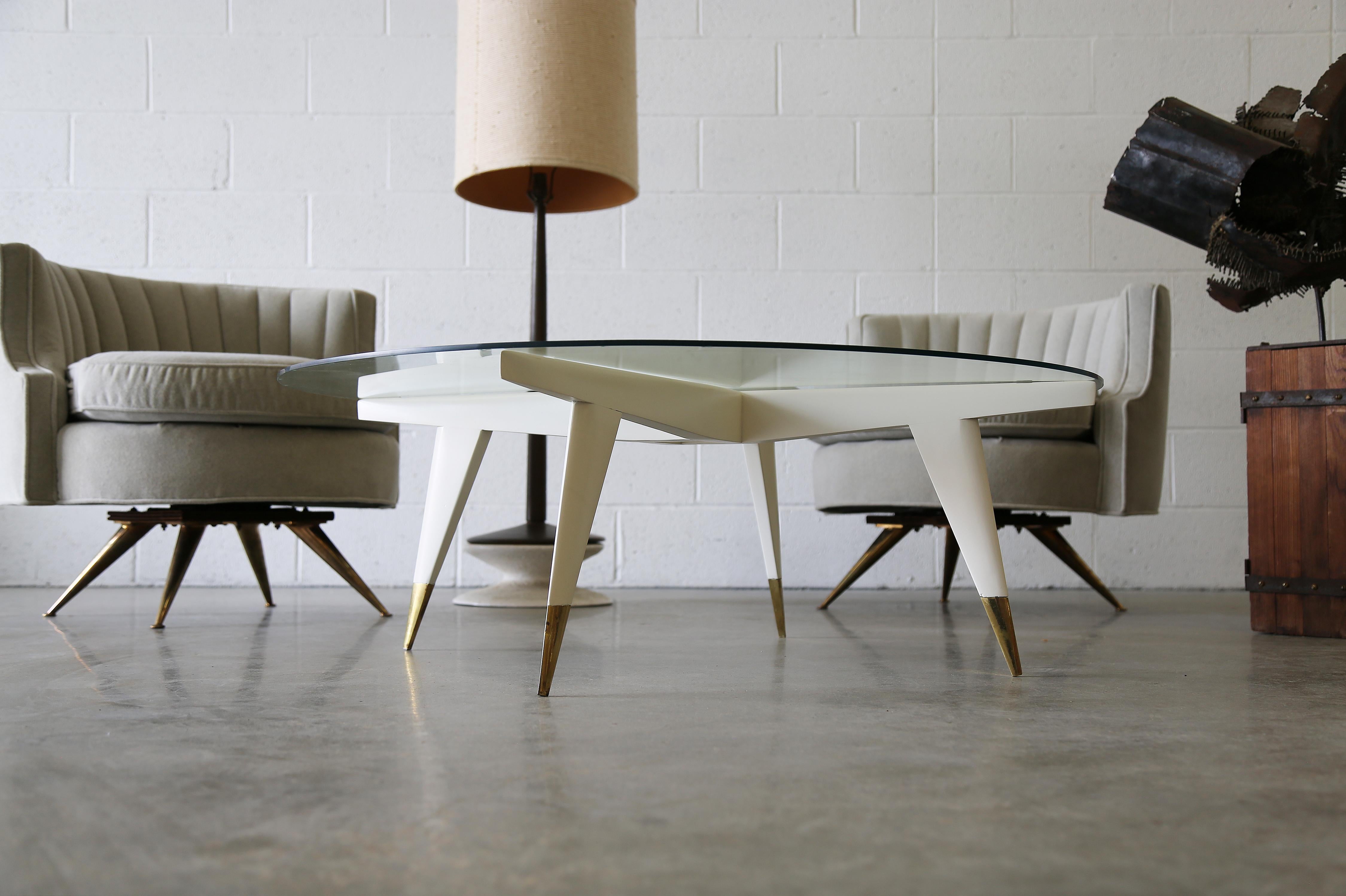 1950er Gio Ponti-Glas-Couchtisch Modell 1101 Singer and Sons, Italien im Angebot 5