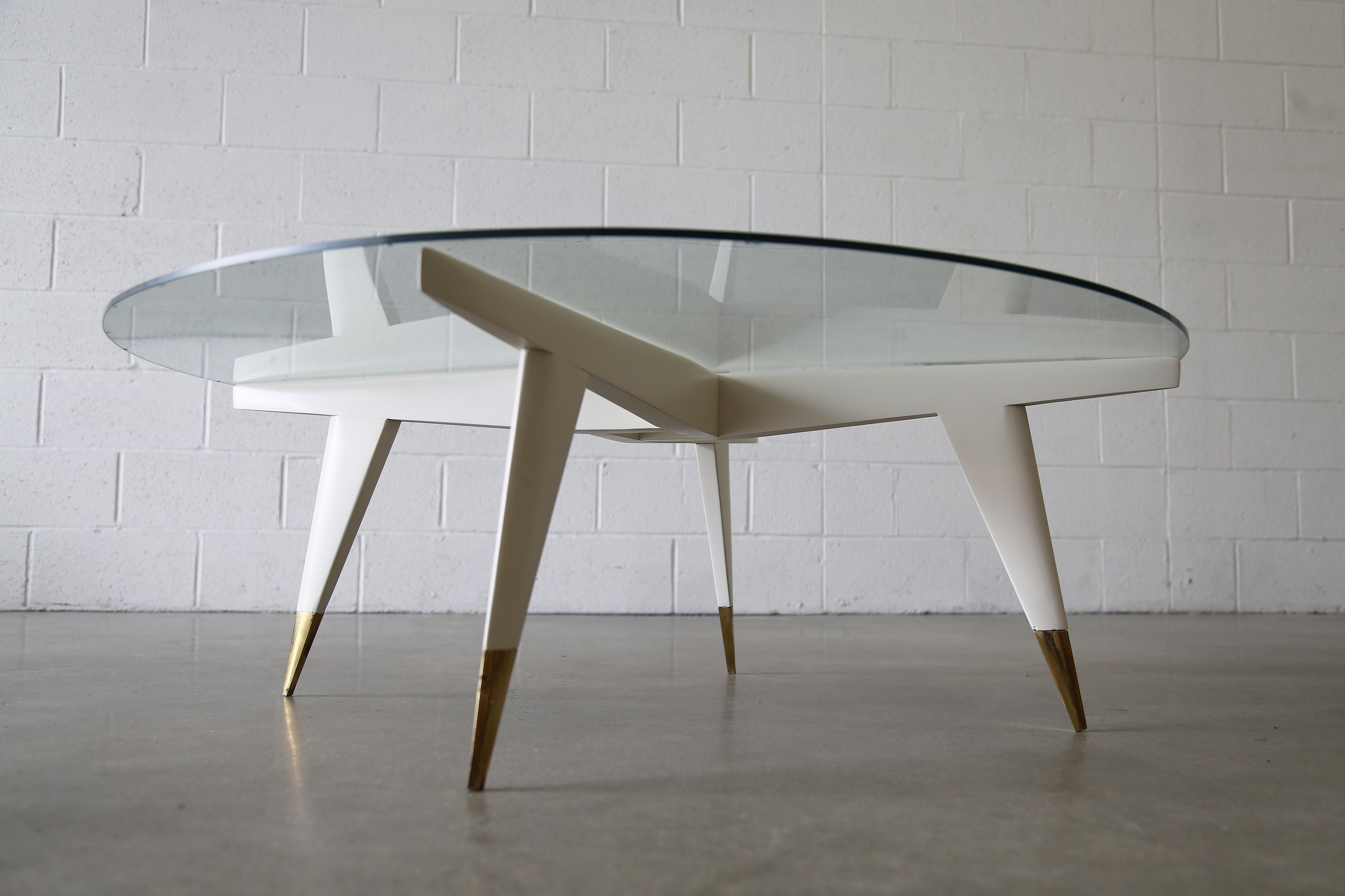 1950er Gio Ponti-Glas-Couchtisch Modell 1101 Singer and Sons, Italien (Mitte des 20. Jahrhunderts) im Angebot