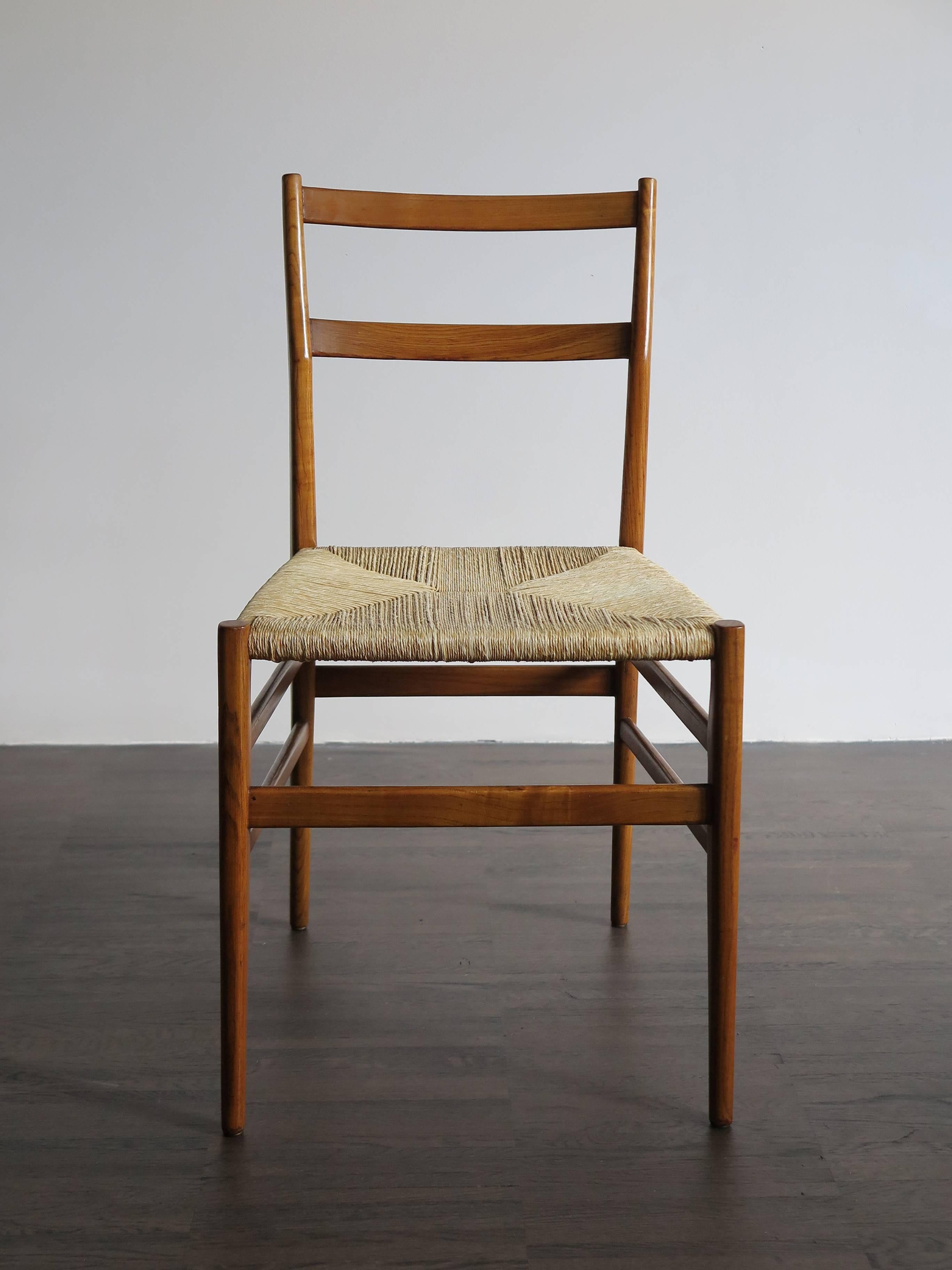 Raffia 1950s Gio Ponti Italian Midcentury Design Dining Chairs 