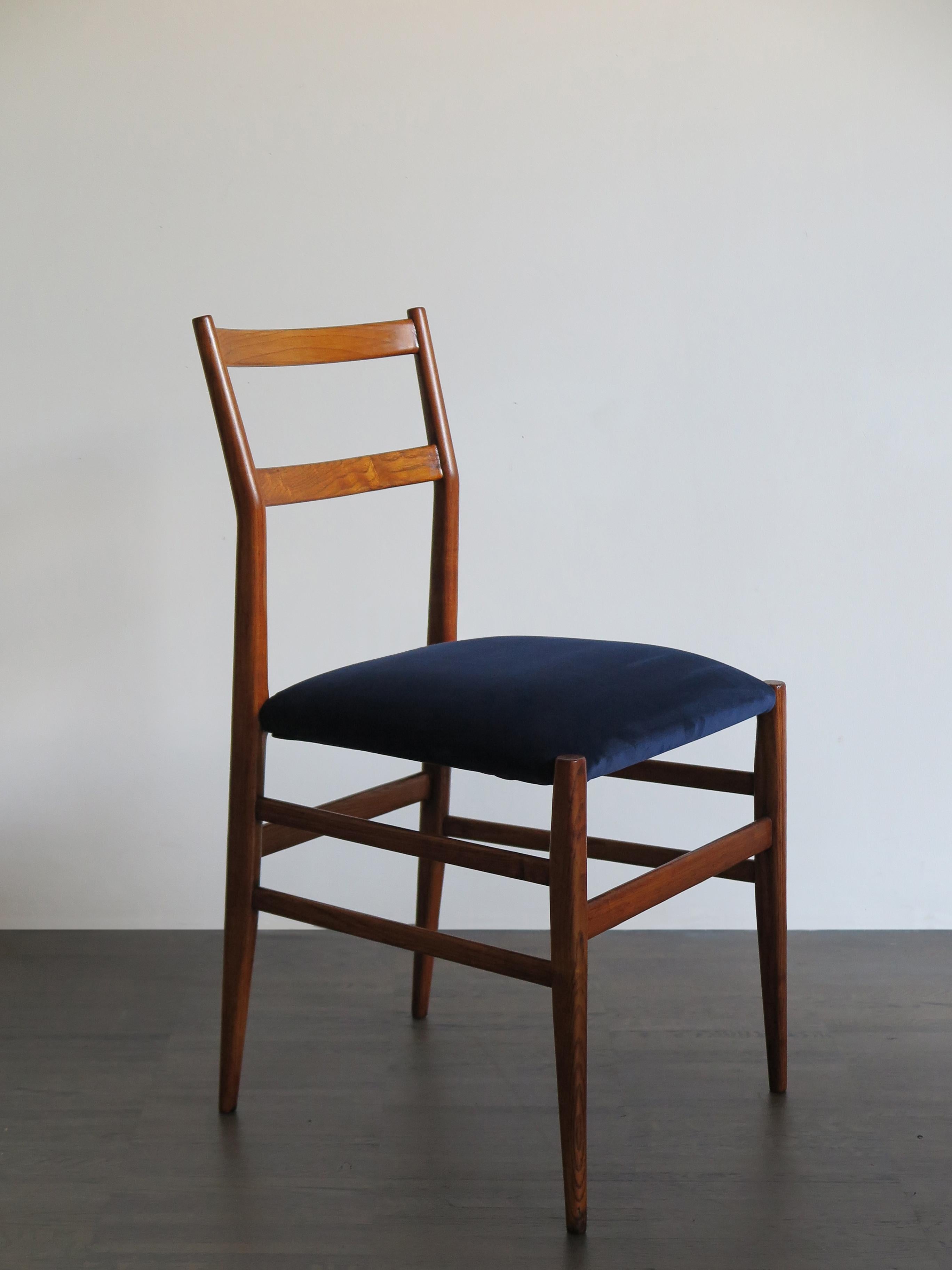 Velvet 1950s Gio Ponti Italian Midcentury Design Dining Chairs 